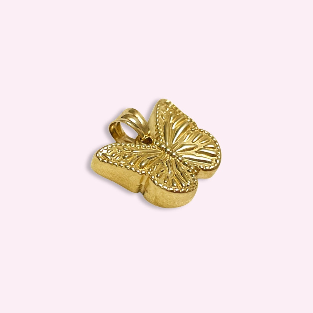 10K Yellow Gold Butterfly Charm Pendant