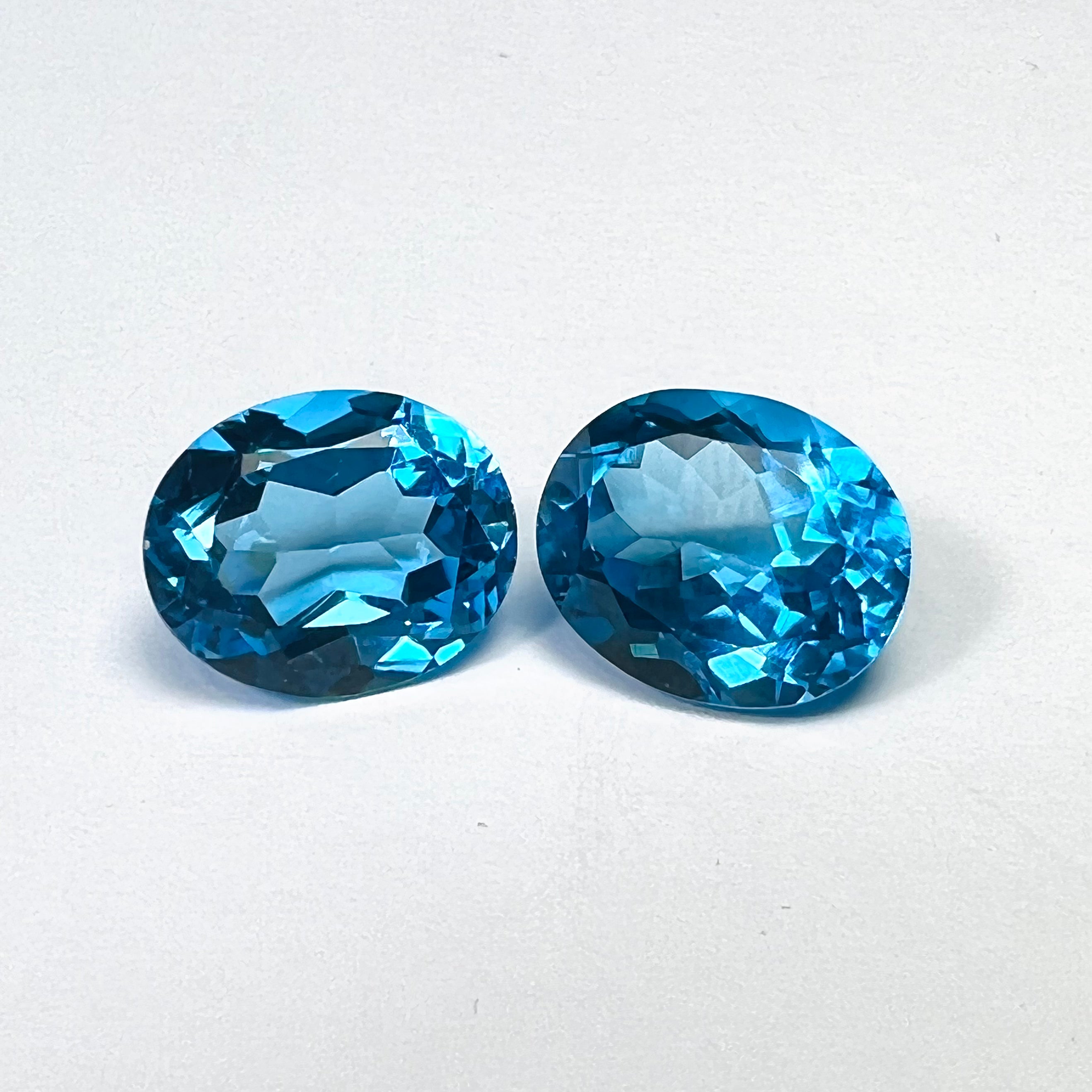 11.48CTW Pair of Loose Natural Oval Cut Topaz 12x10x6.4mm Earth mined Gemstone