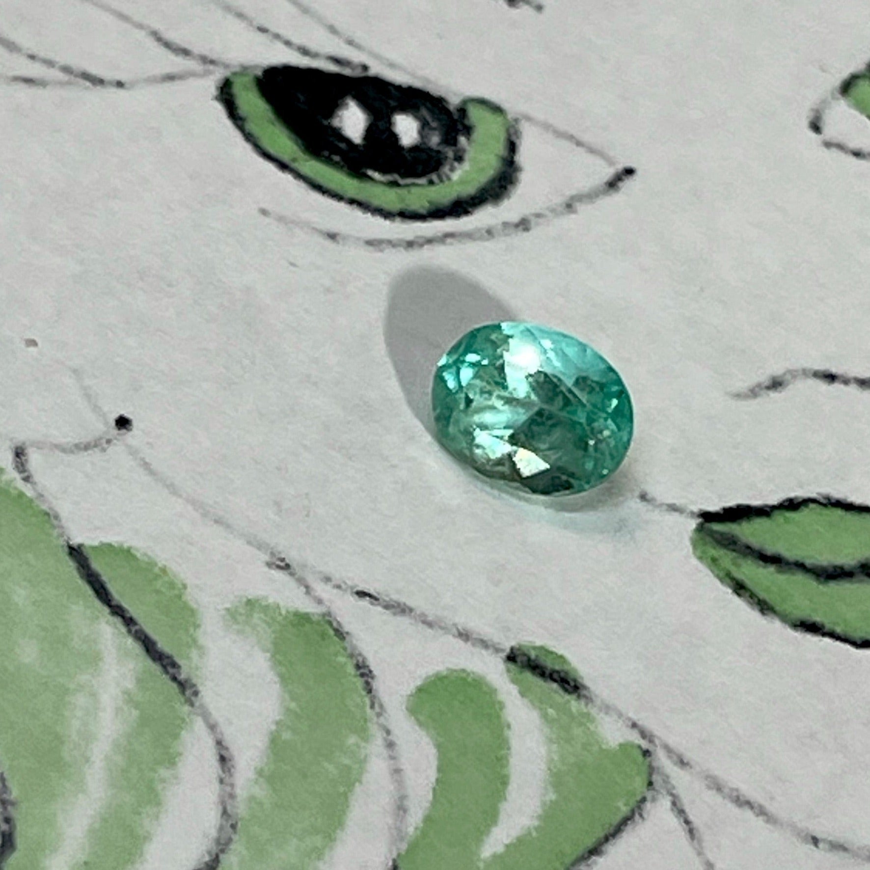 .96CT Natural Colombian Emerald Oval Loose 7x5.5mm