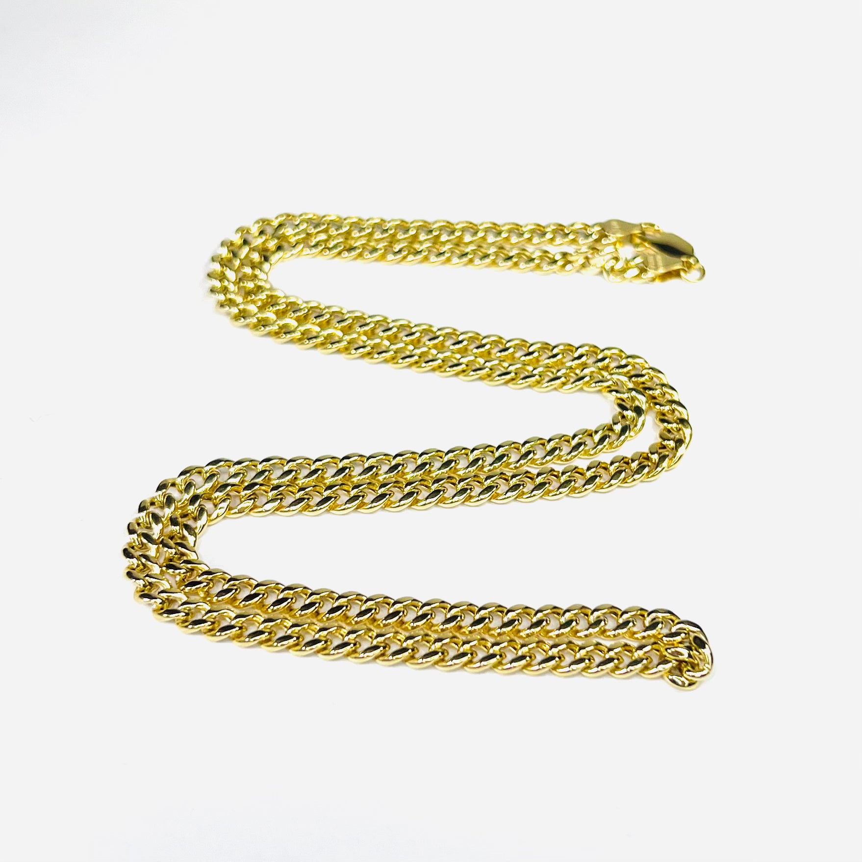 22" 4mm 10K Yellow Gold Curb Chain Necklace