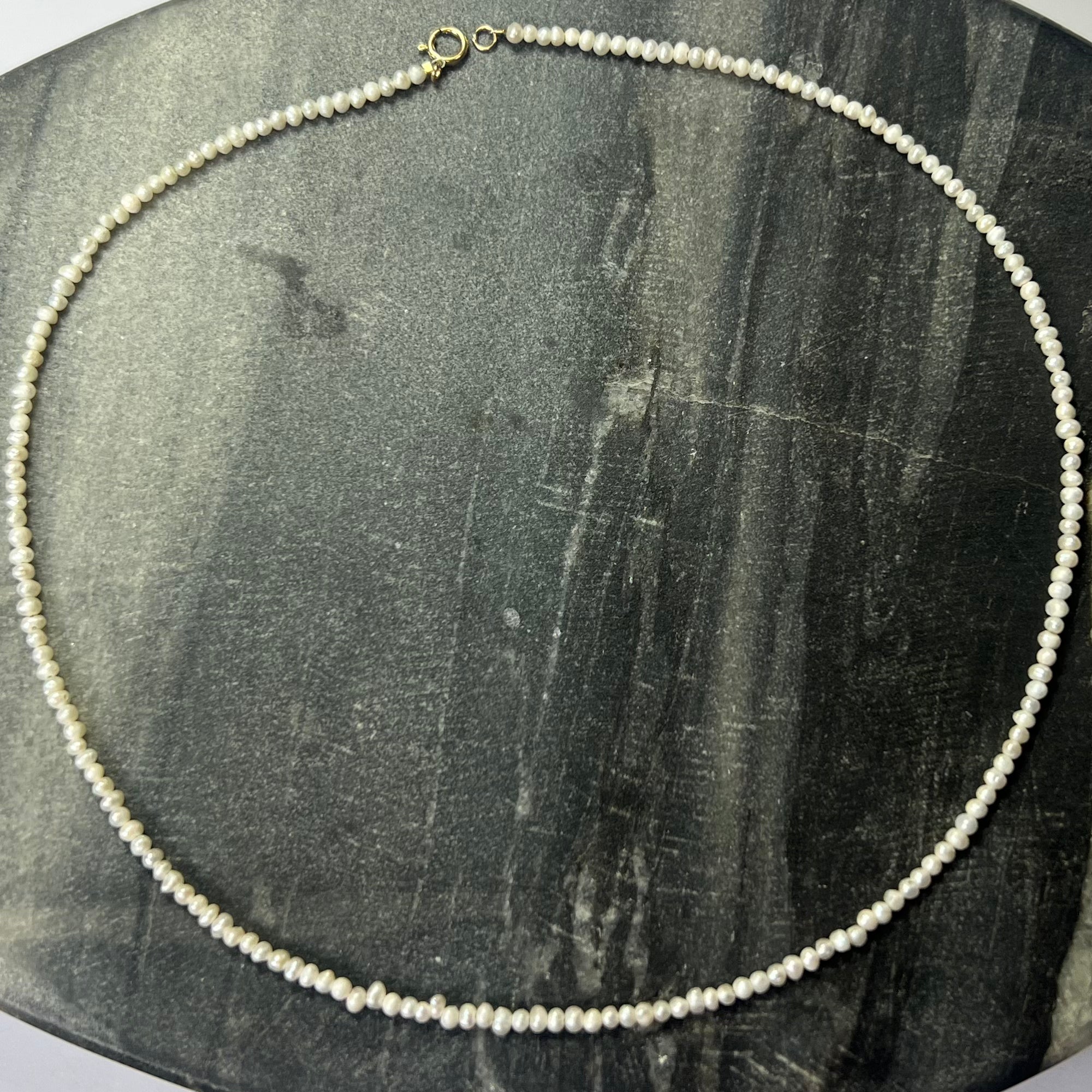 Seed Pearl 16.5" 14K Yellow Gold Necklace Clasp