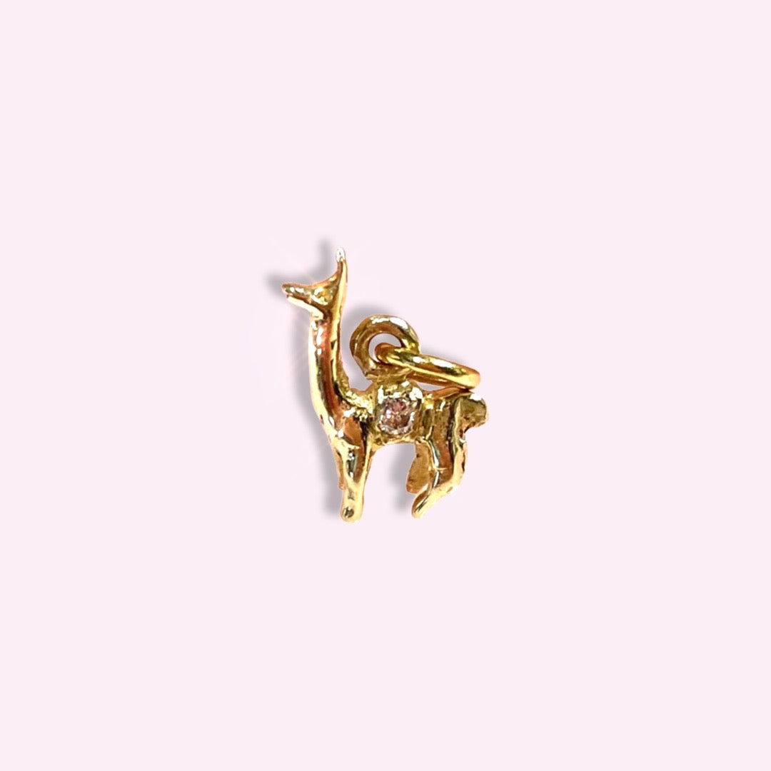 Llama Pendant Charm 18k Yellow Gold