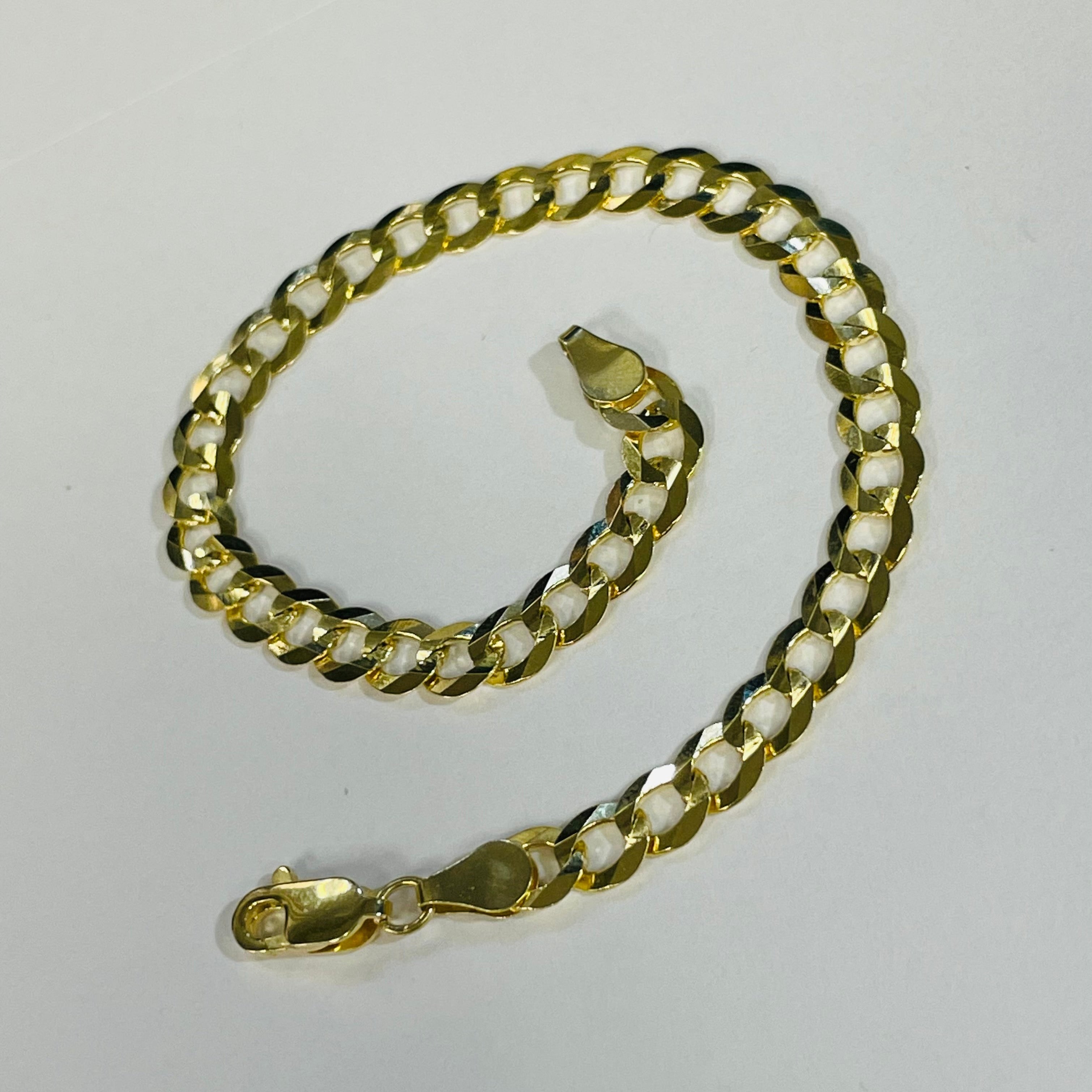 14K Yellow Gold 6mm 8" Curb Link Bracelet