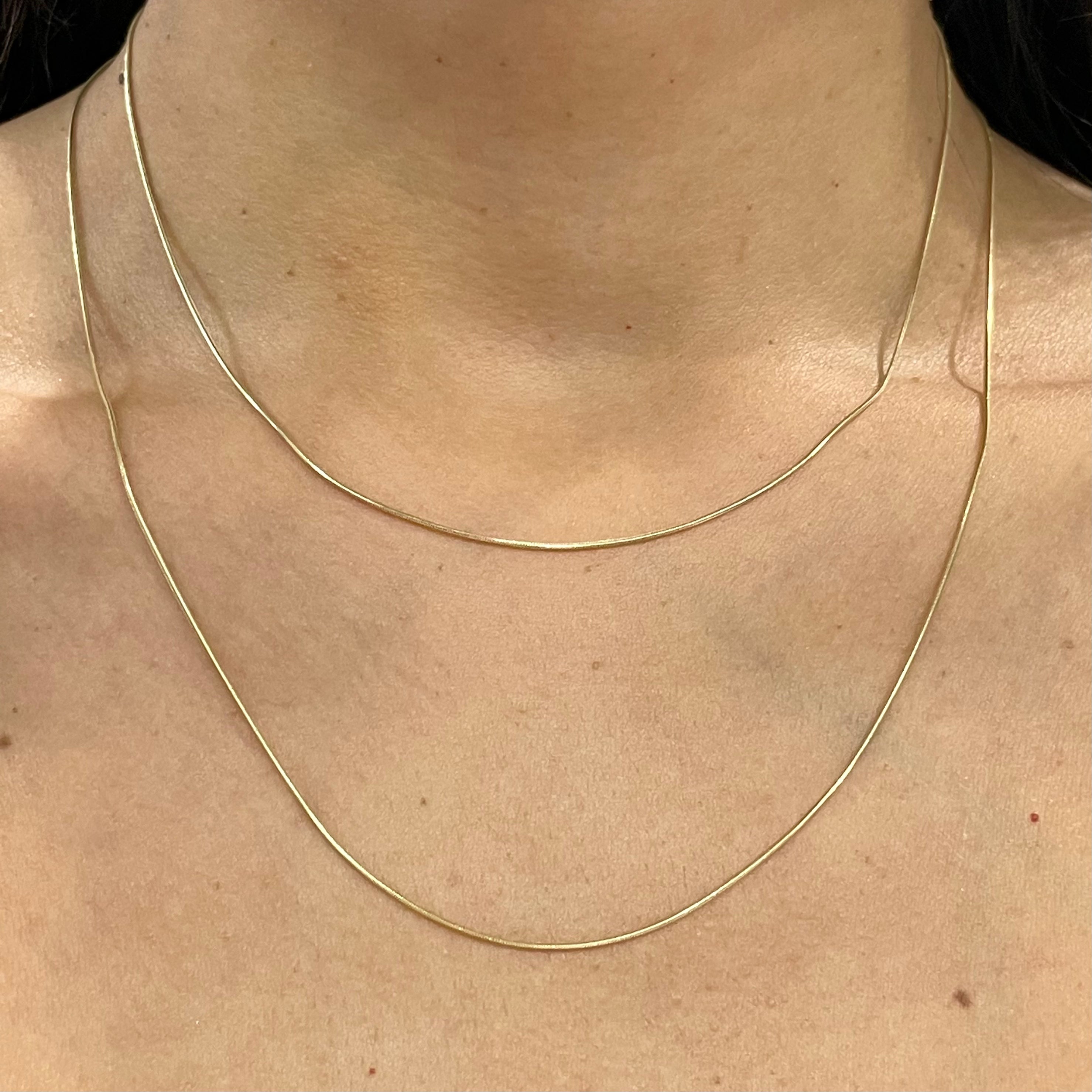 16” 14k Yellow Gold Snake Chain Necklace