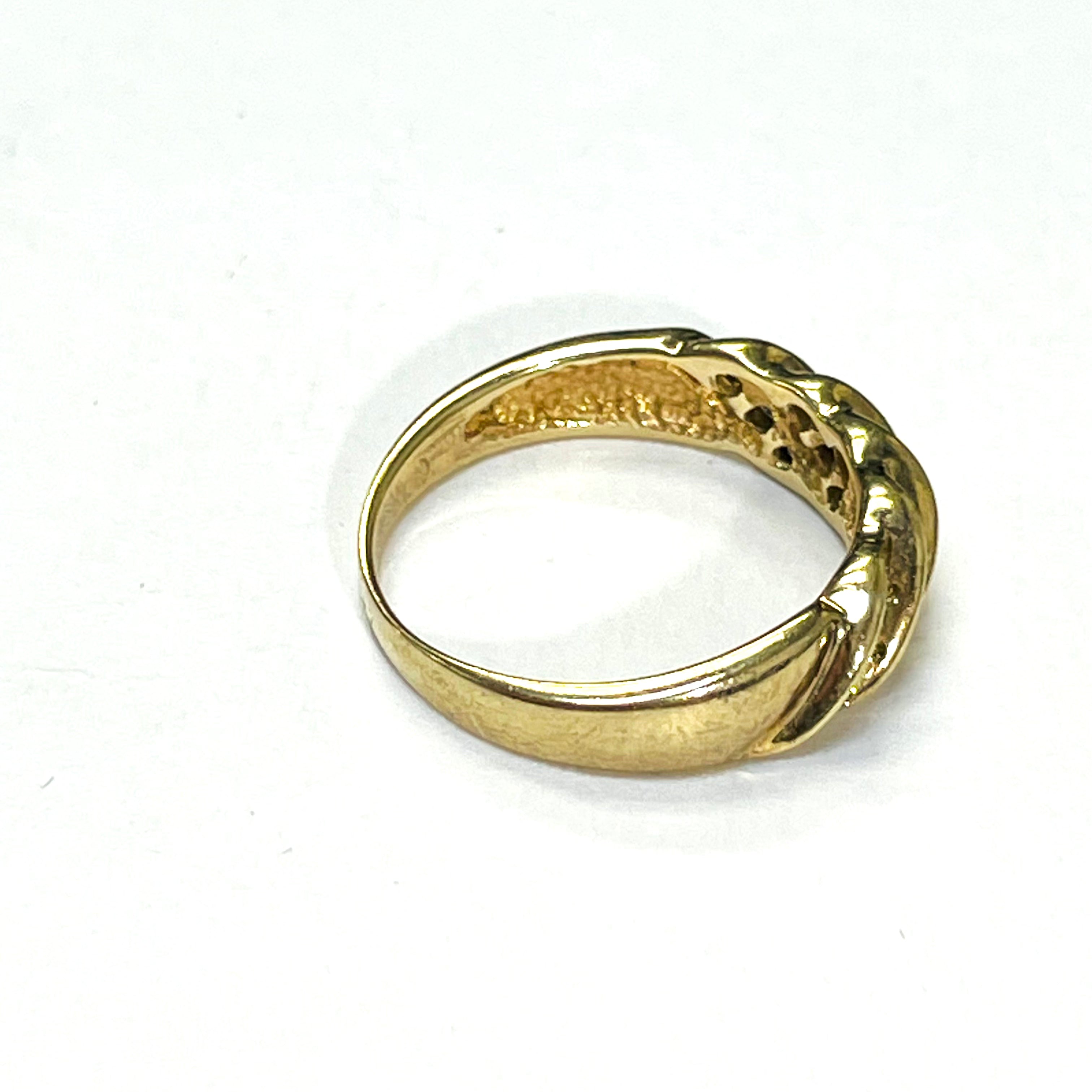 Solid 14k Yellow Gold Diamond Ring Size 7