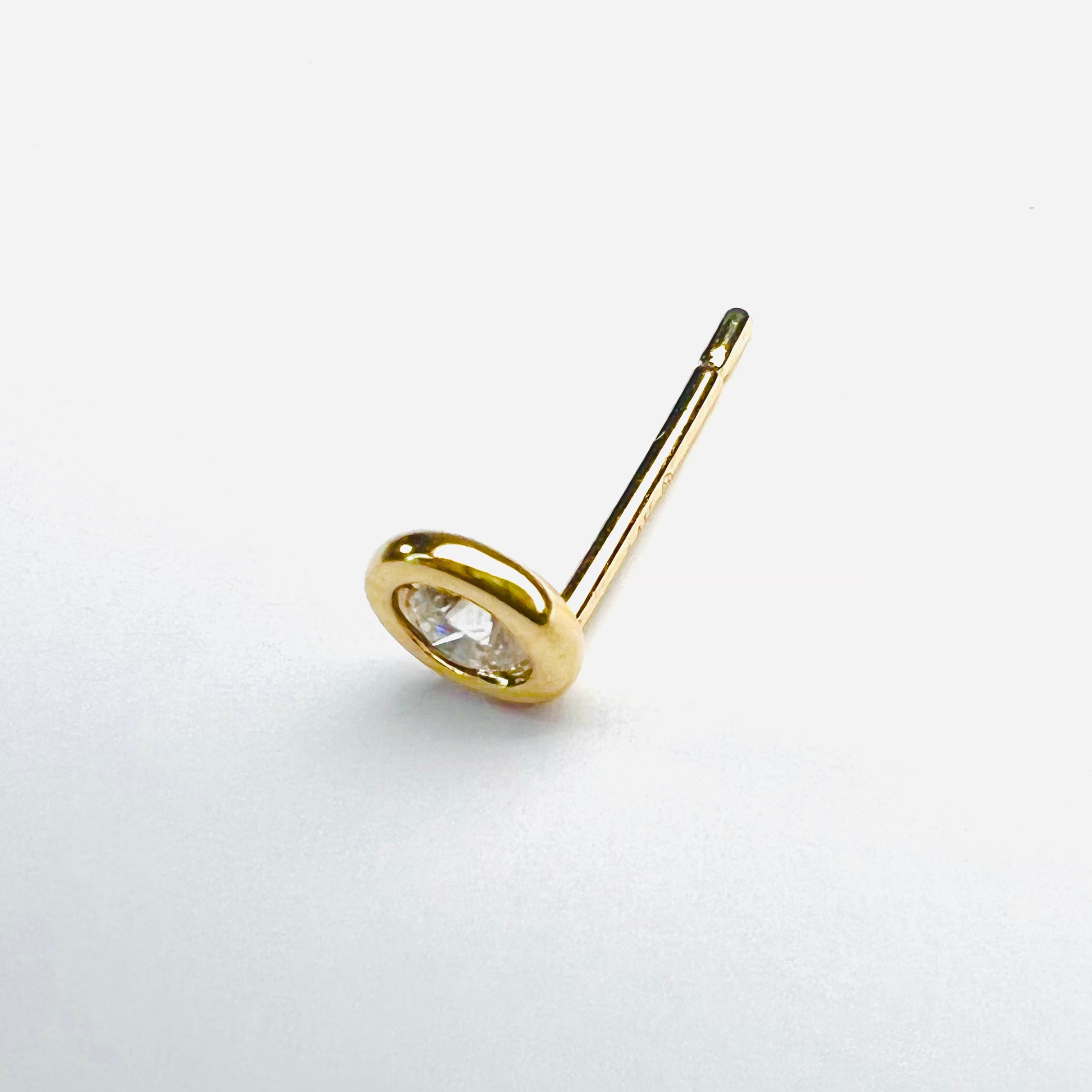 .11ct Natural Diamond 14K Yellow Gold Single Earring Stud 5mm