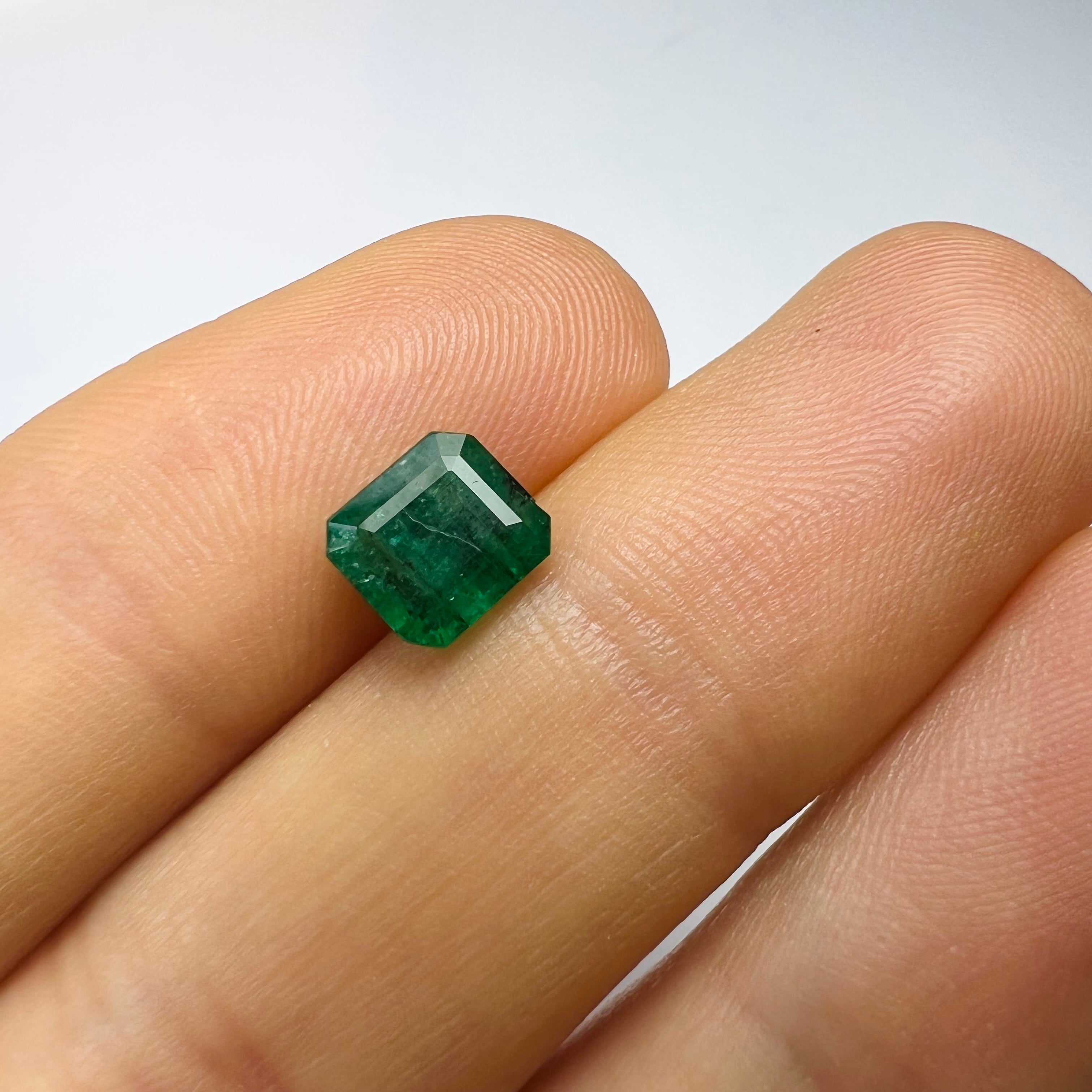 1.62CT Loose Colombian Emerald, Emerald Cut 6.80x6.22x4.83mm Earth mined Gemstone