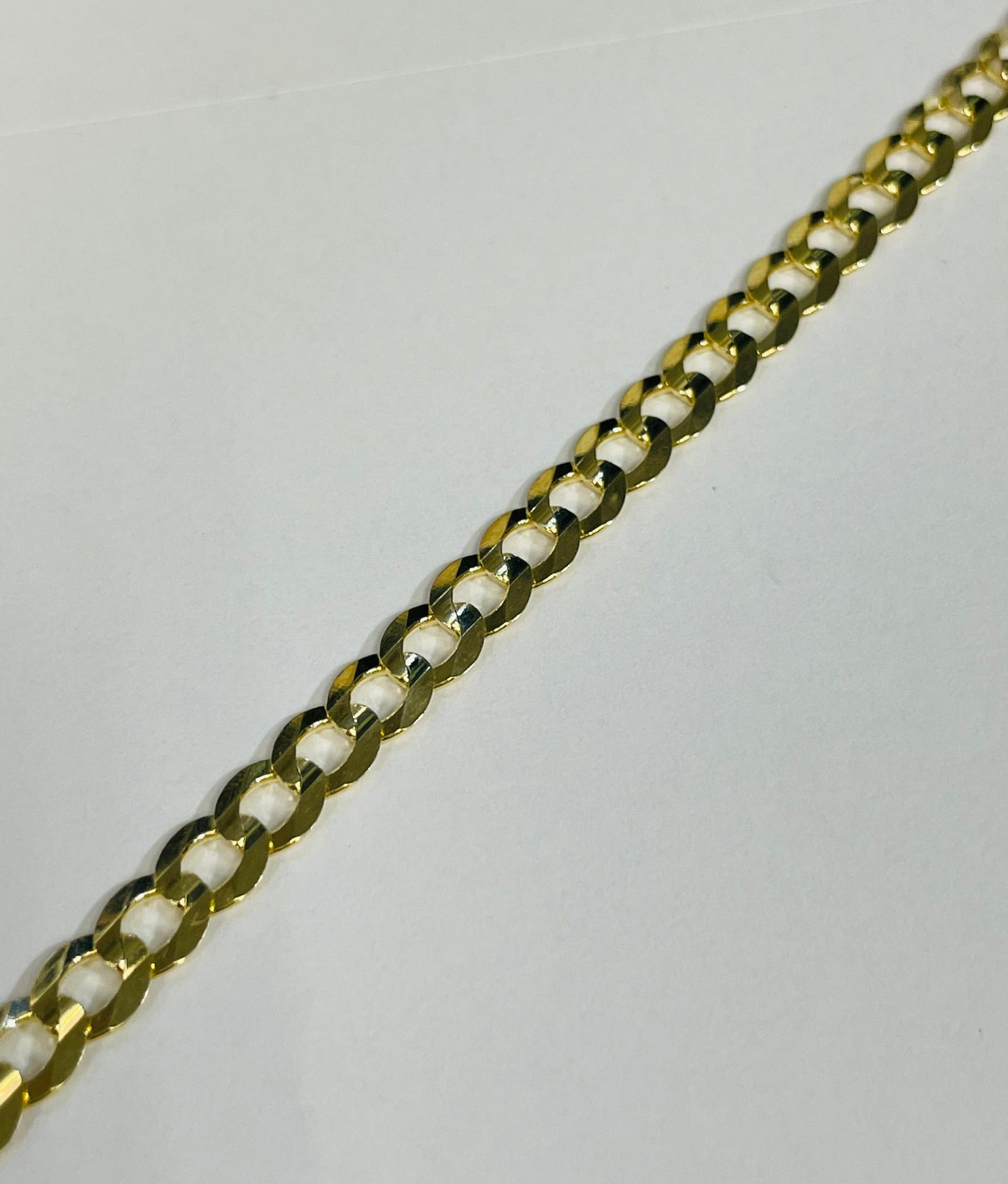 14K Yellow Gold 6mm 8" Curb Link Bracelet