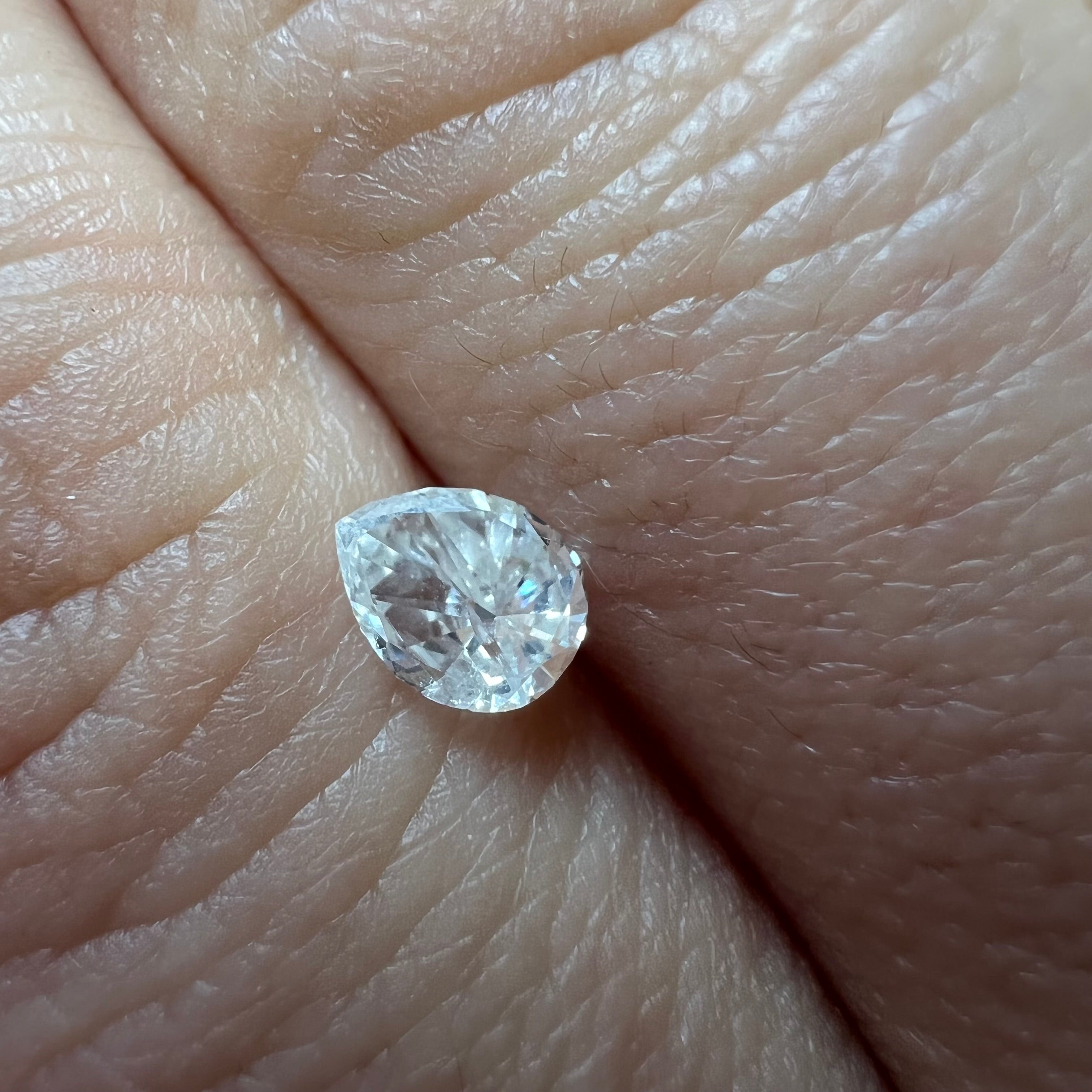 .35CT Pear Shape Diamond I2 G 5.66x4.46x2.17mm Natural Earth mined