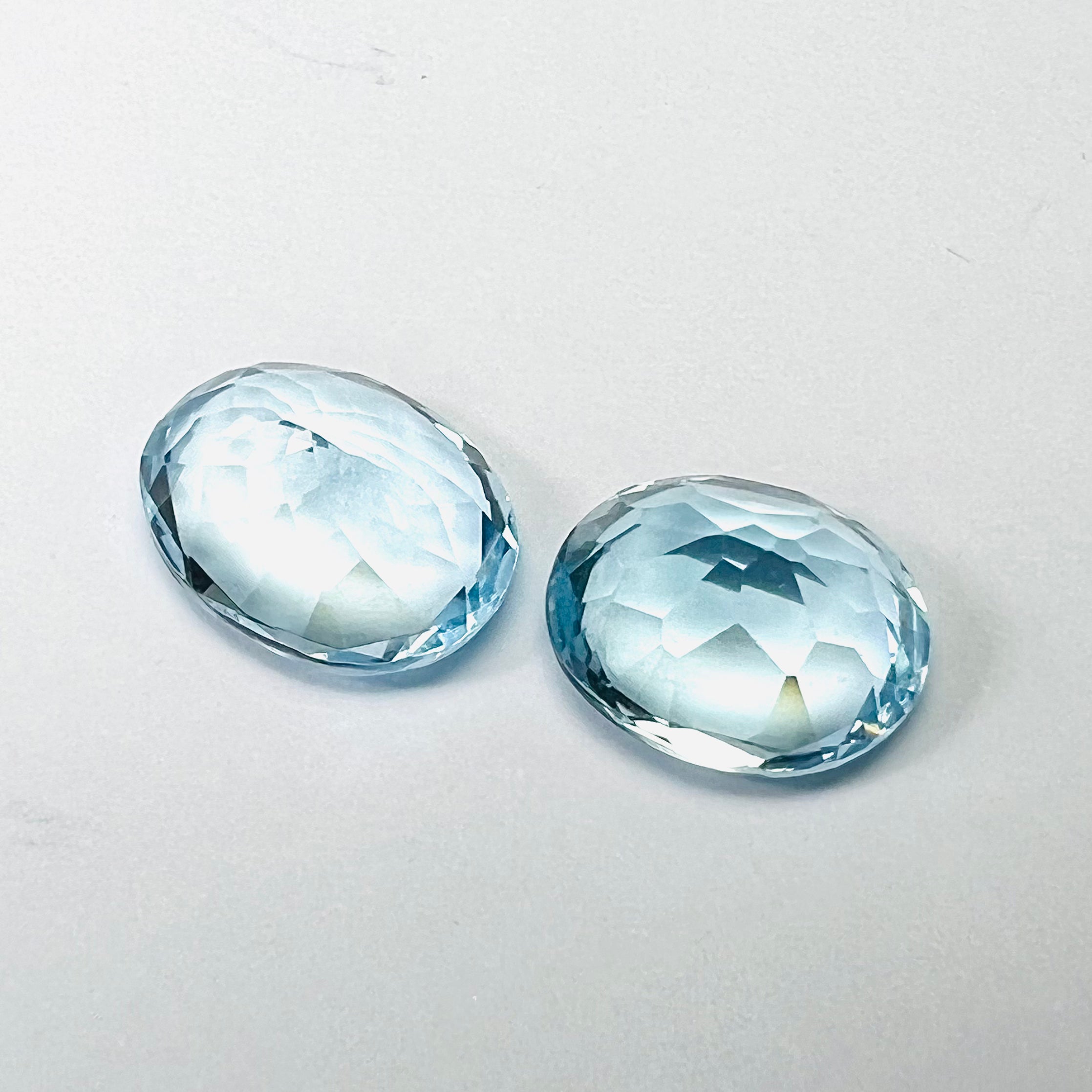 9.97CTW Pair of Loose Natural Oval Cut Topaz 10.95x9.15x6.3mm Earth mined Gemsto