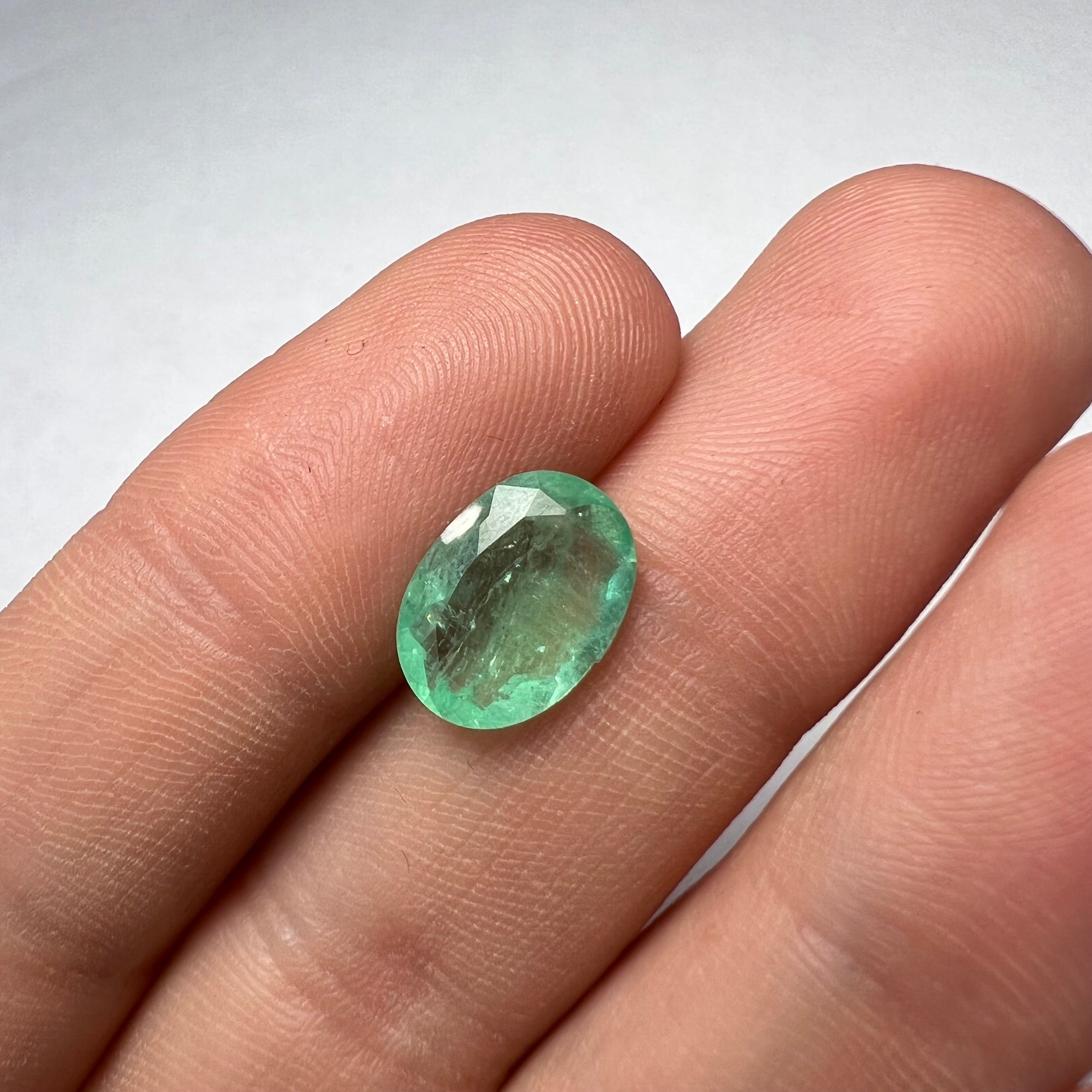 2.59CT Natural Colombian Emerald Loose Oval Cut 12x8mm