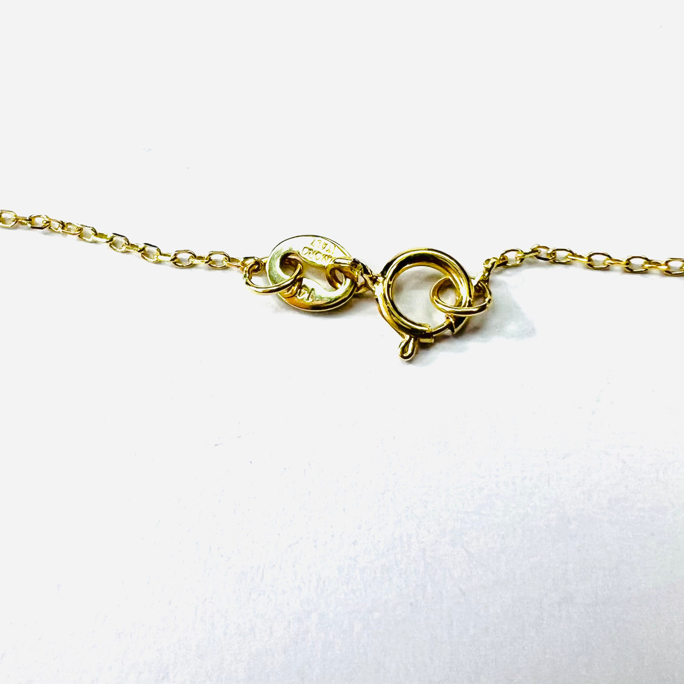 Oval Sapphire 18" 1.02g 14K Yellow Gold Cable Chain Necklace