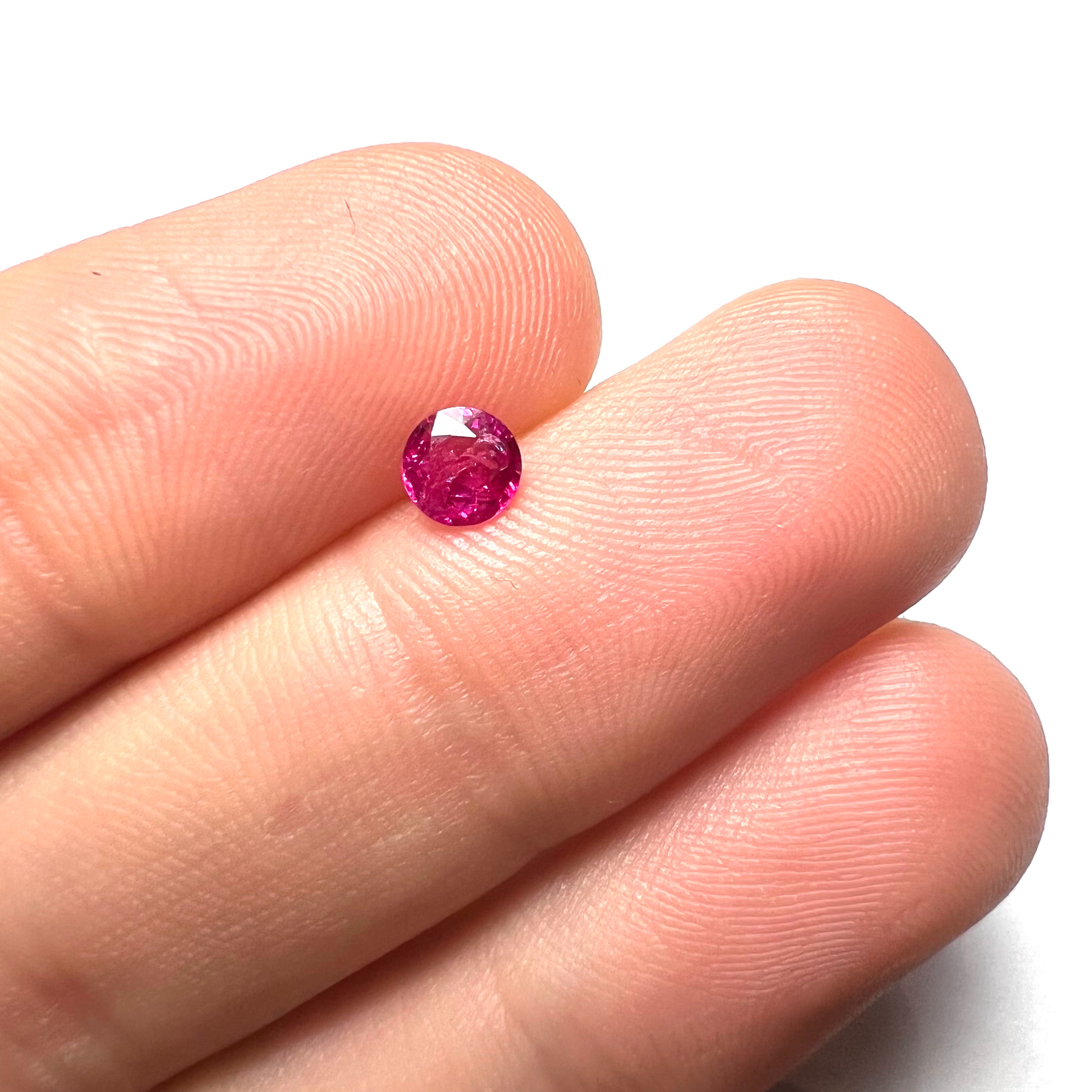 .47CT Loose Natural Round Ruby 4.5x2mm Earth mined Gemstone