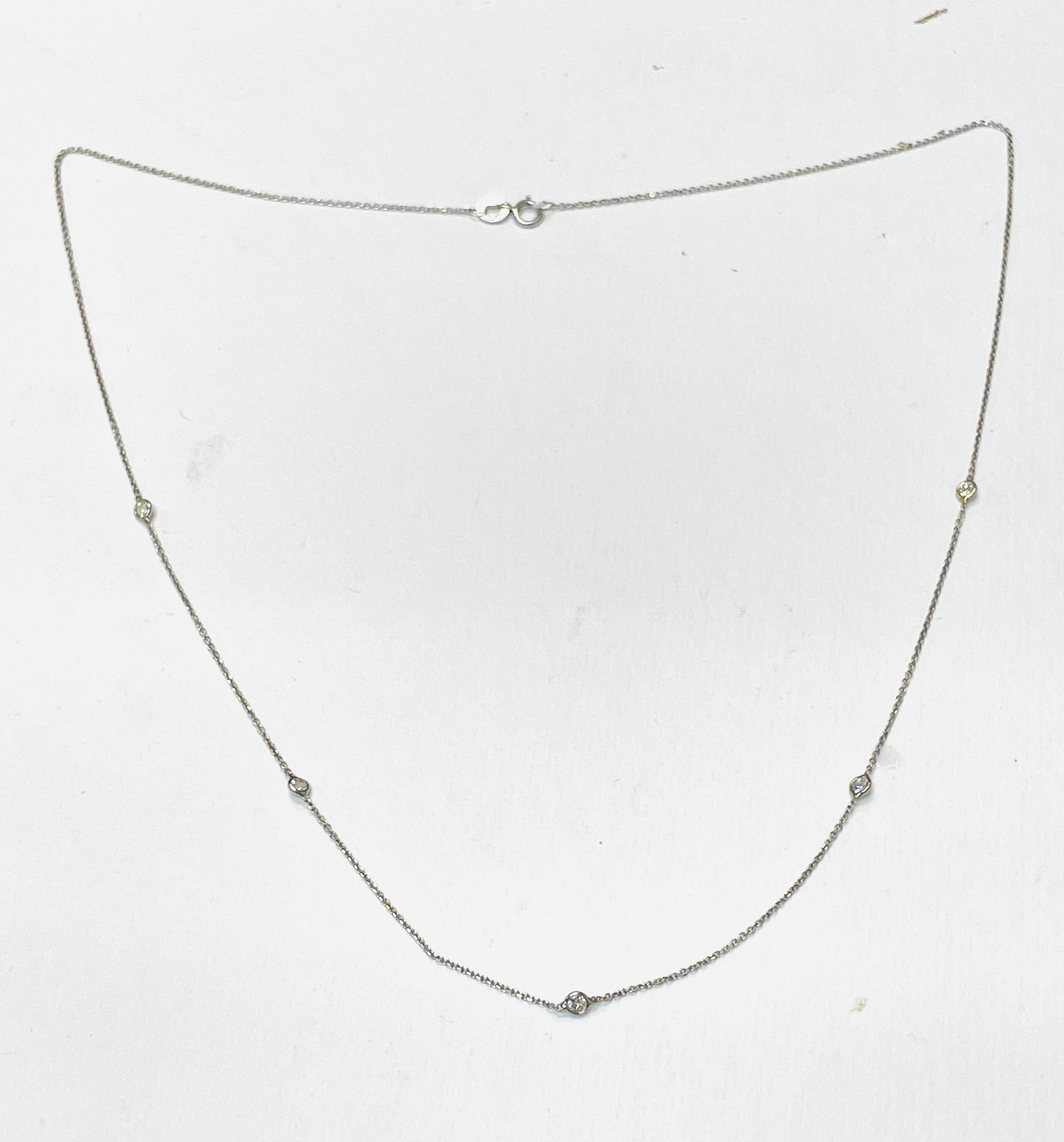 .45CT  Diamonds by the Yard Necklace 18” 14K White  Gold