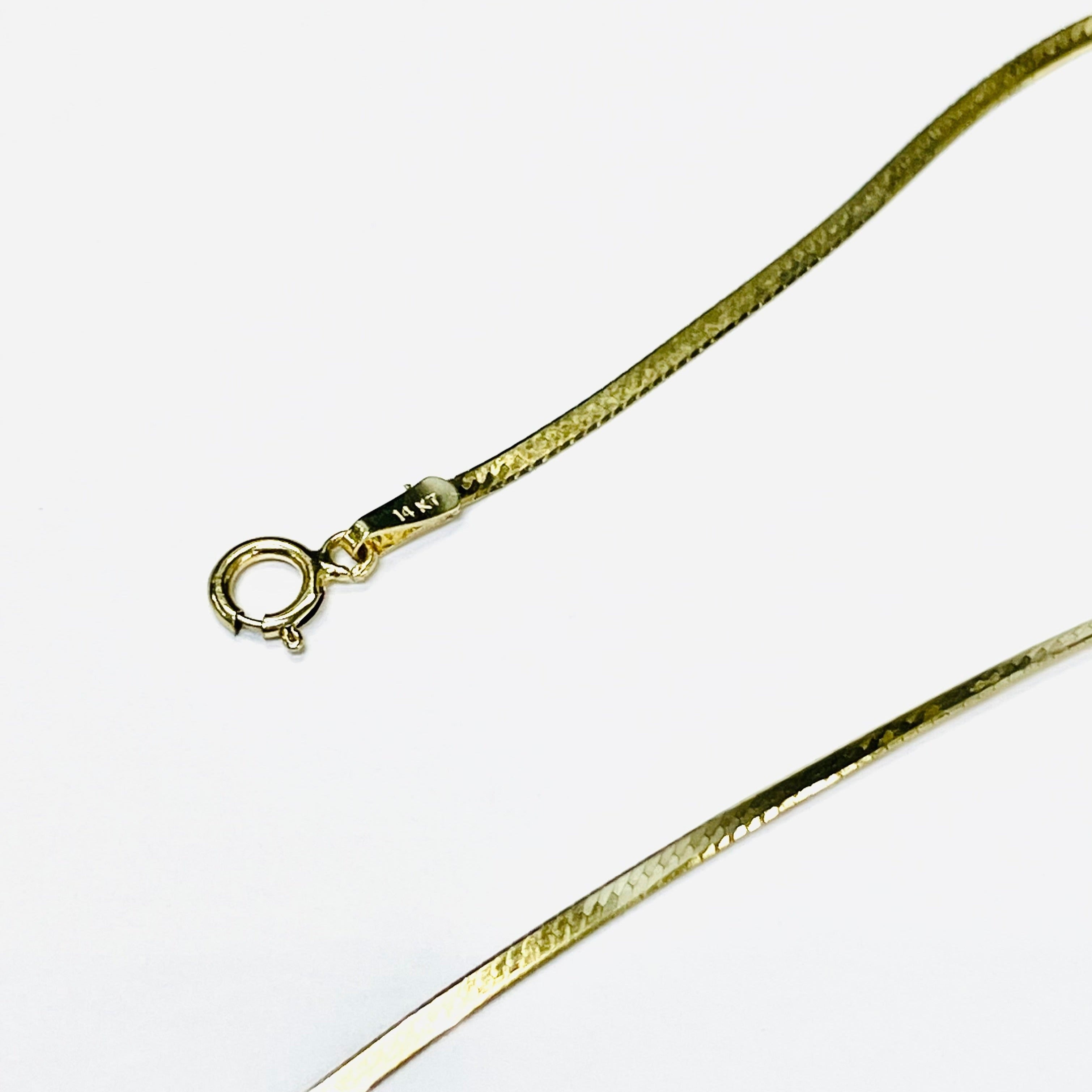 20" 1.3mm 14K Yellow Gold Herringbone Chain Necklace