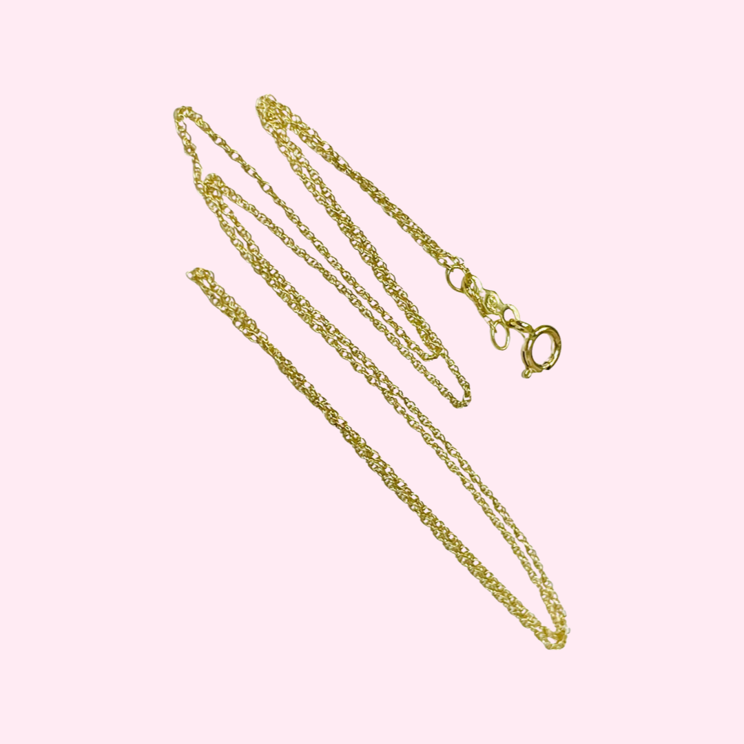 18” Solid 10K Yellow Gold Whisper Chain Necklace
