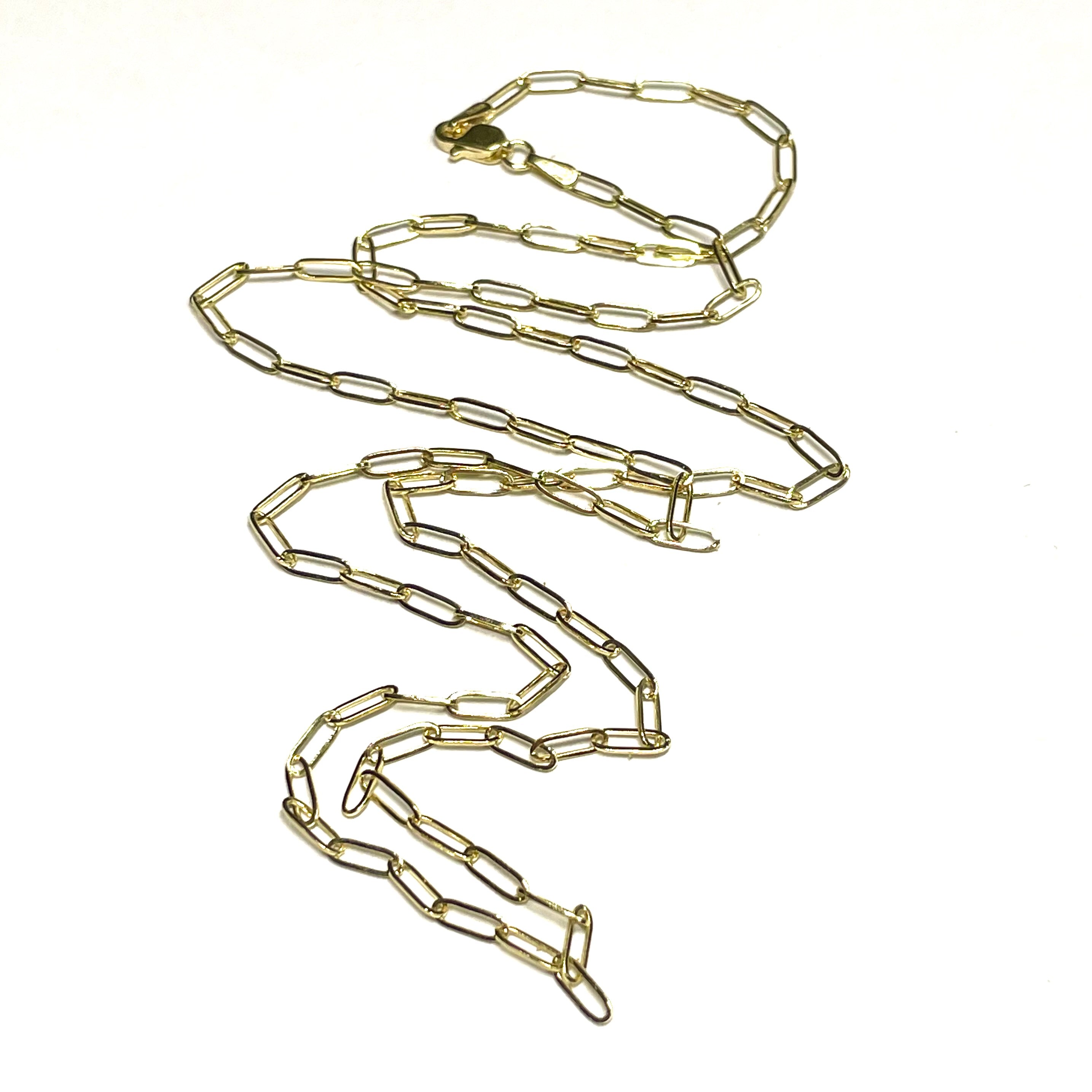 Paper Clip Chain 22” 6x2mm 10k Yellow Gold