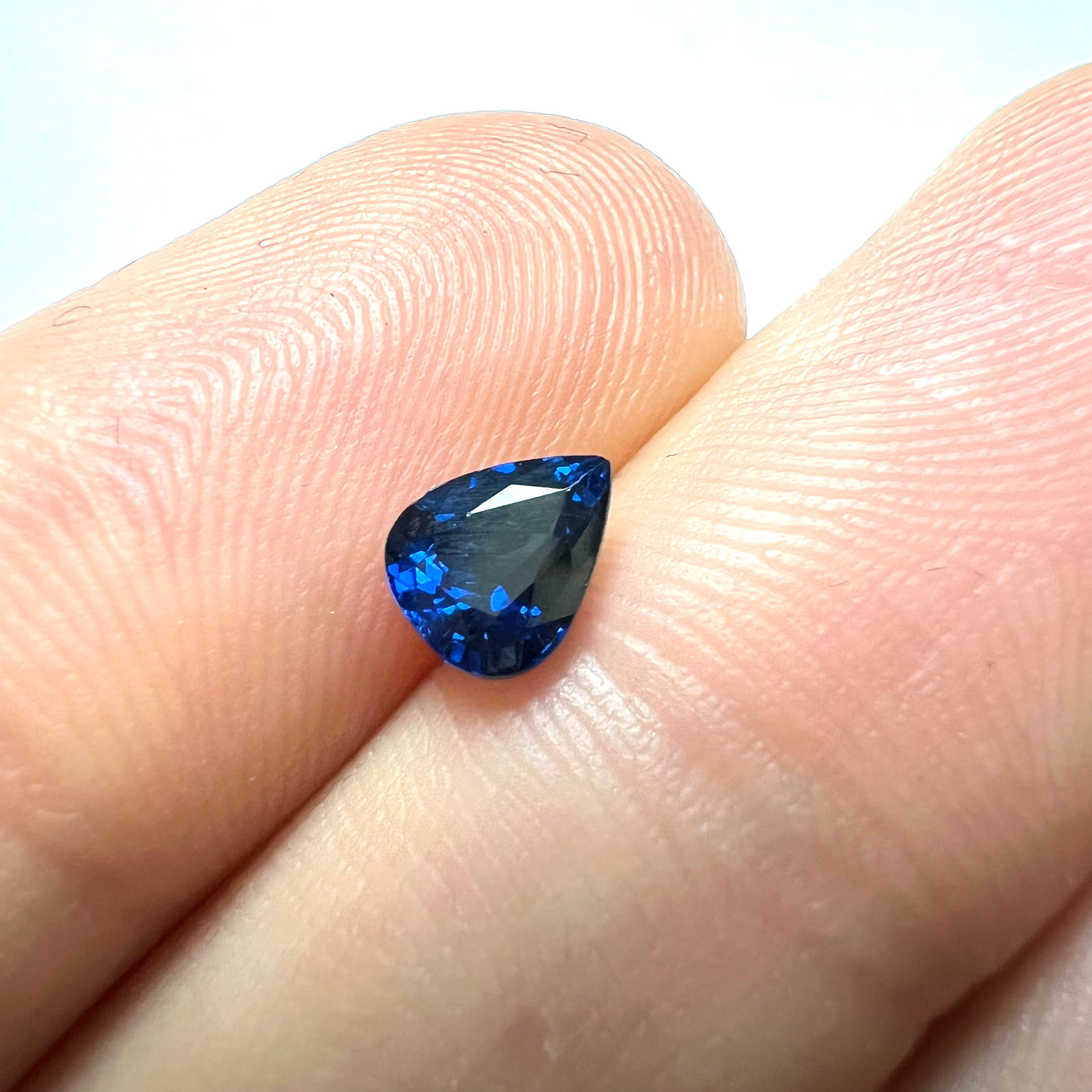 .76CT Loose Blue Pear Sapphire 6x5x4.5mmEarth mined Gemstone