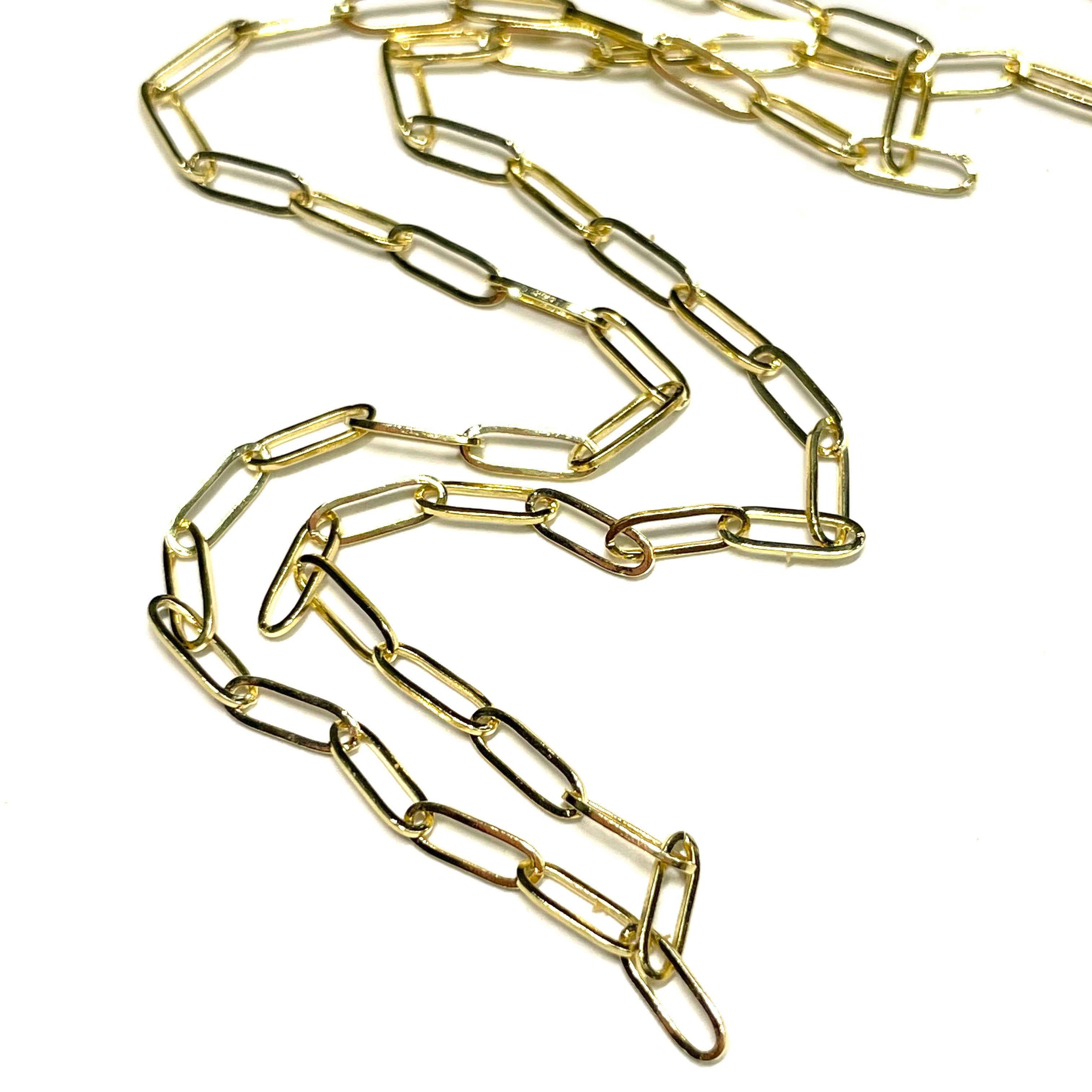 Paper Clip Chain 22” 6x2mm 10k Yellow Gold