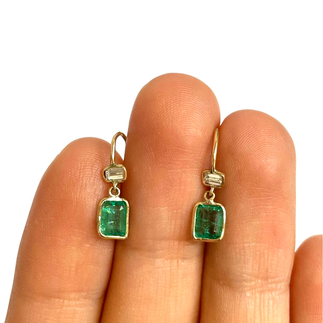 Emerald Diamond Earrings