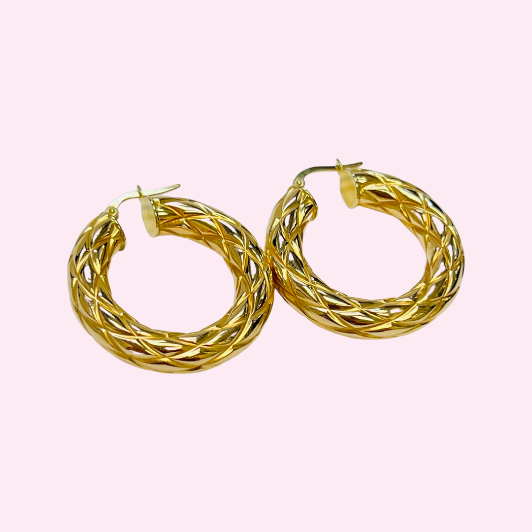 14K Yellow Gold Hoops