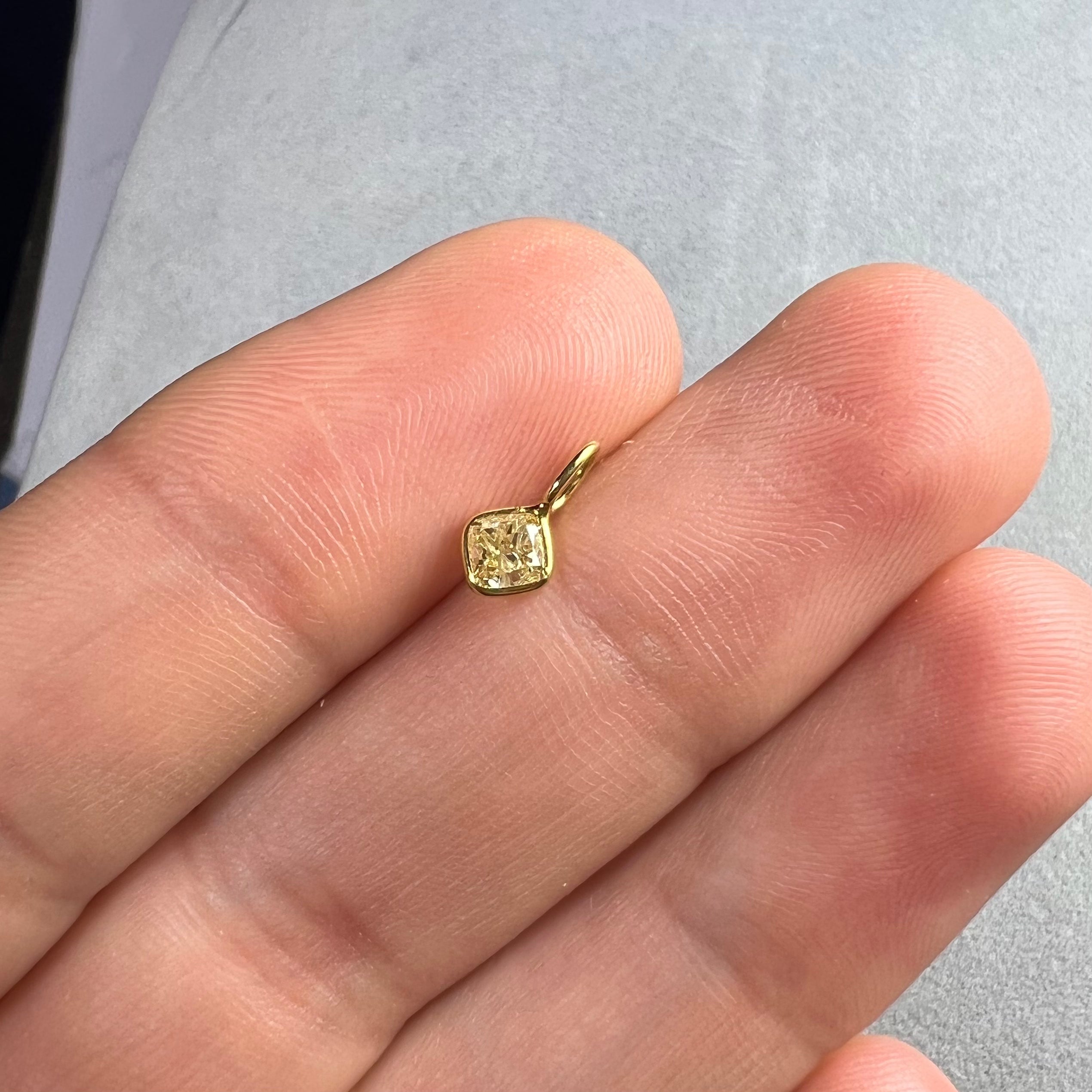 .37CT Canary Yellow Diamond Pendant Charm