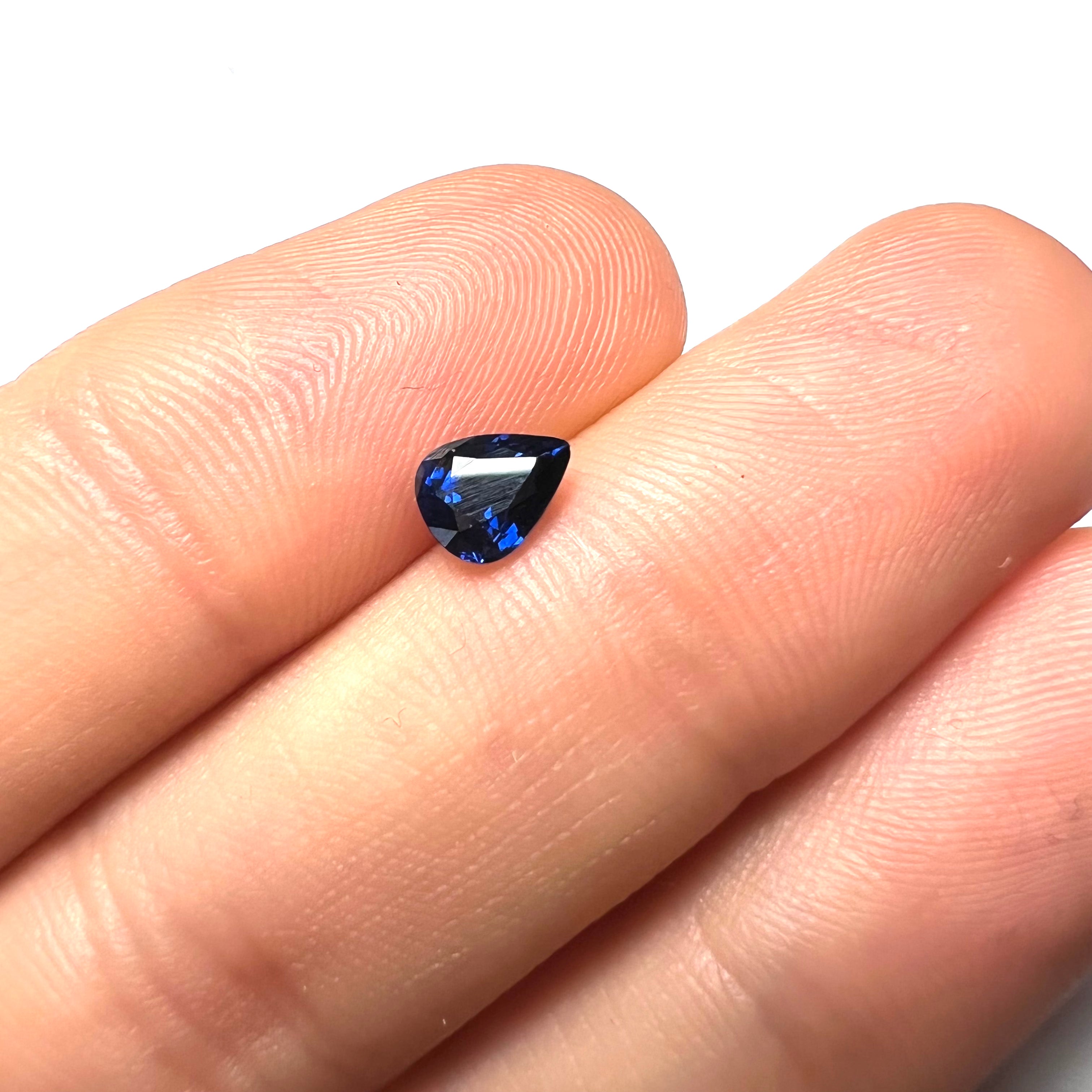 .78CT Loose Blue Pear Sapphire 6x5x3mm Earth mined Gemstone