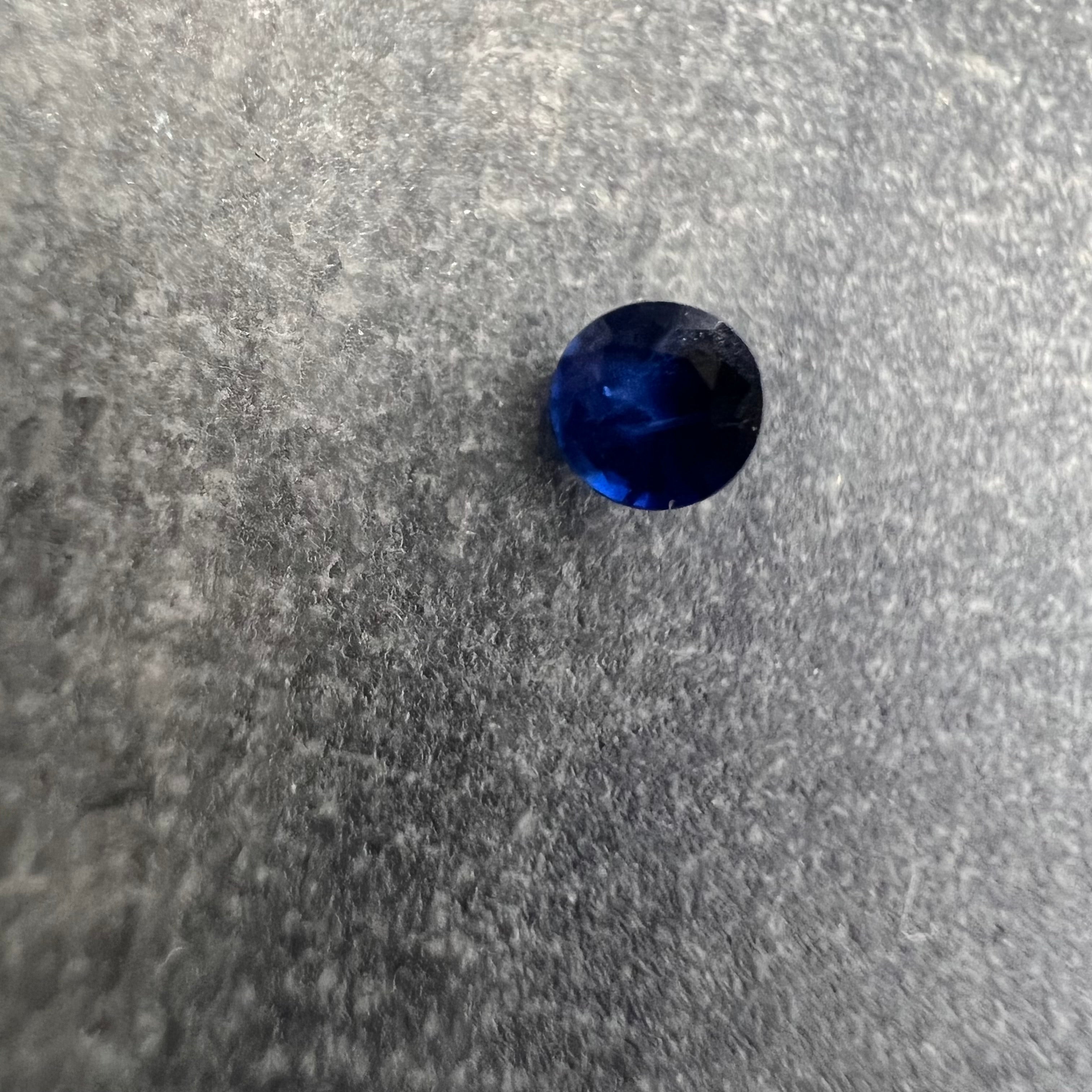 .22CTW Loose Natural Round Sapphire 3.50x2.02mm Earth mined Gemstone