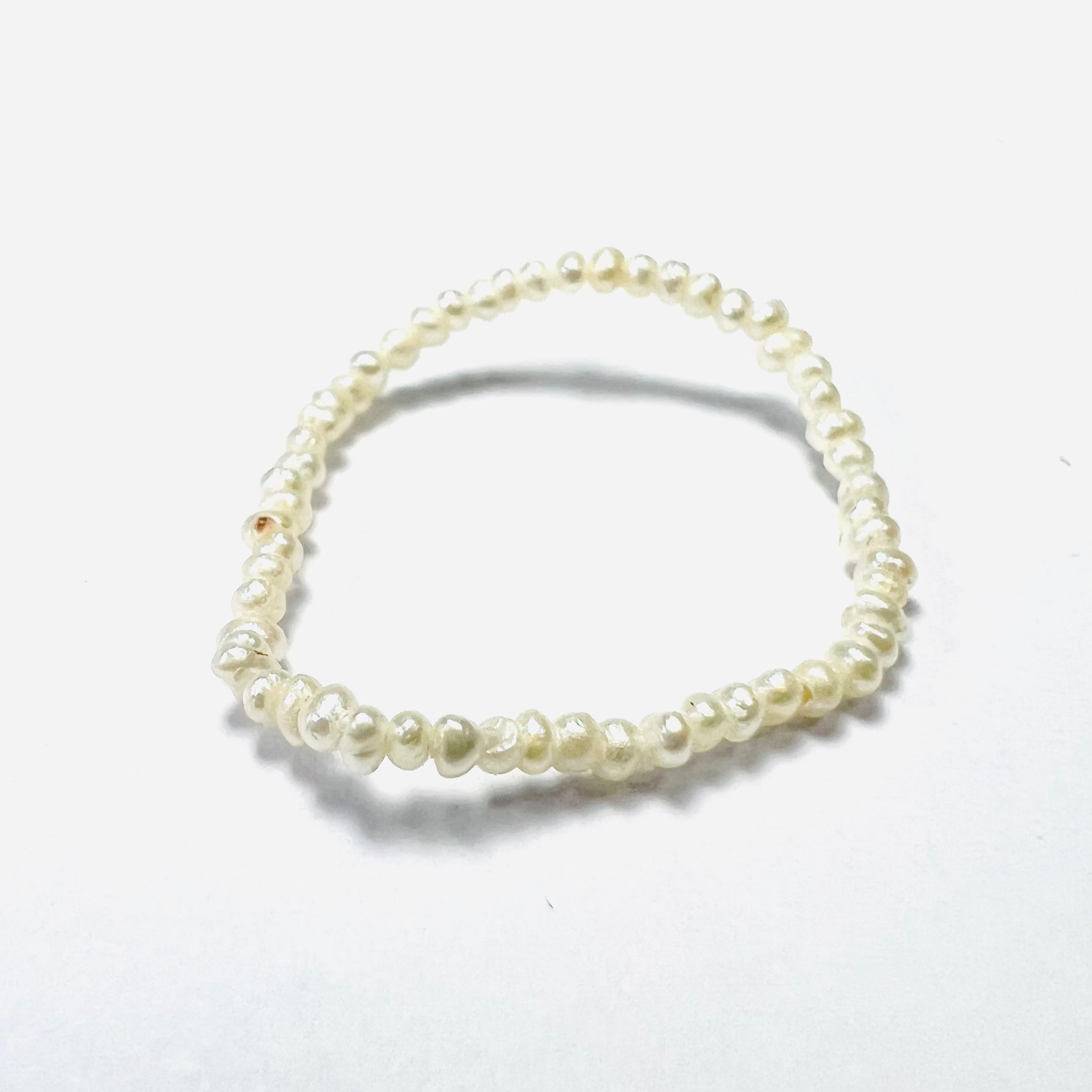 Natural Seed Pearl Eternity Ring Size 5 - 7