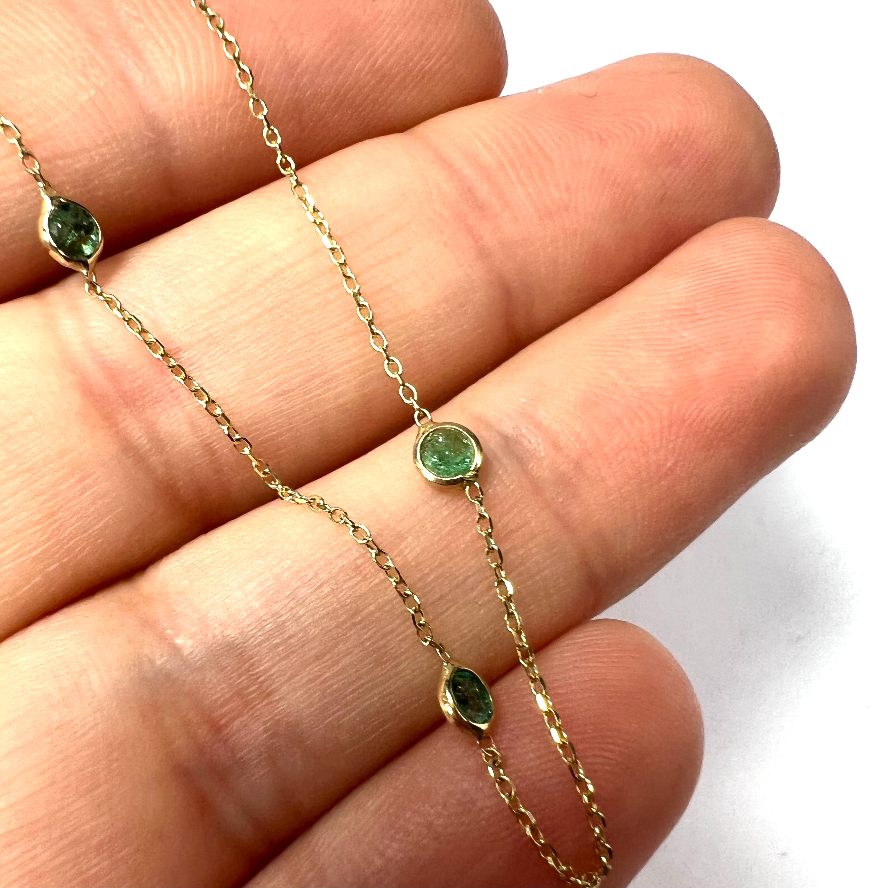 Emeralds By The Yard 14K Yellow Gold Necklace