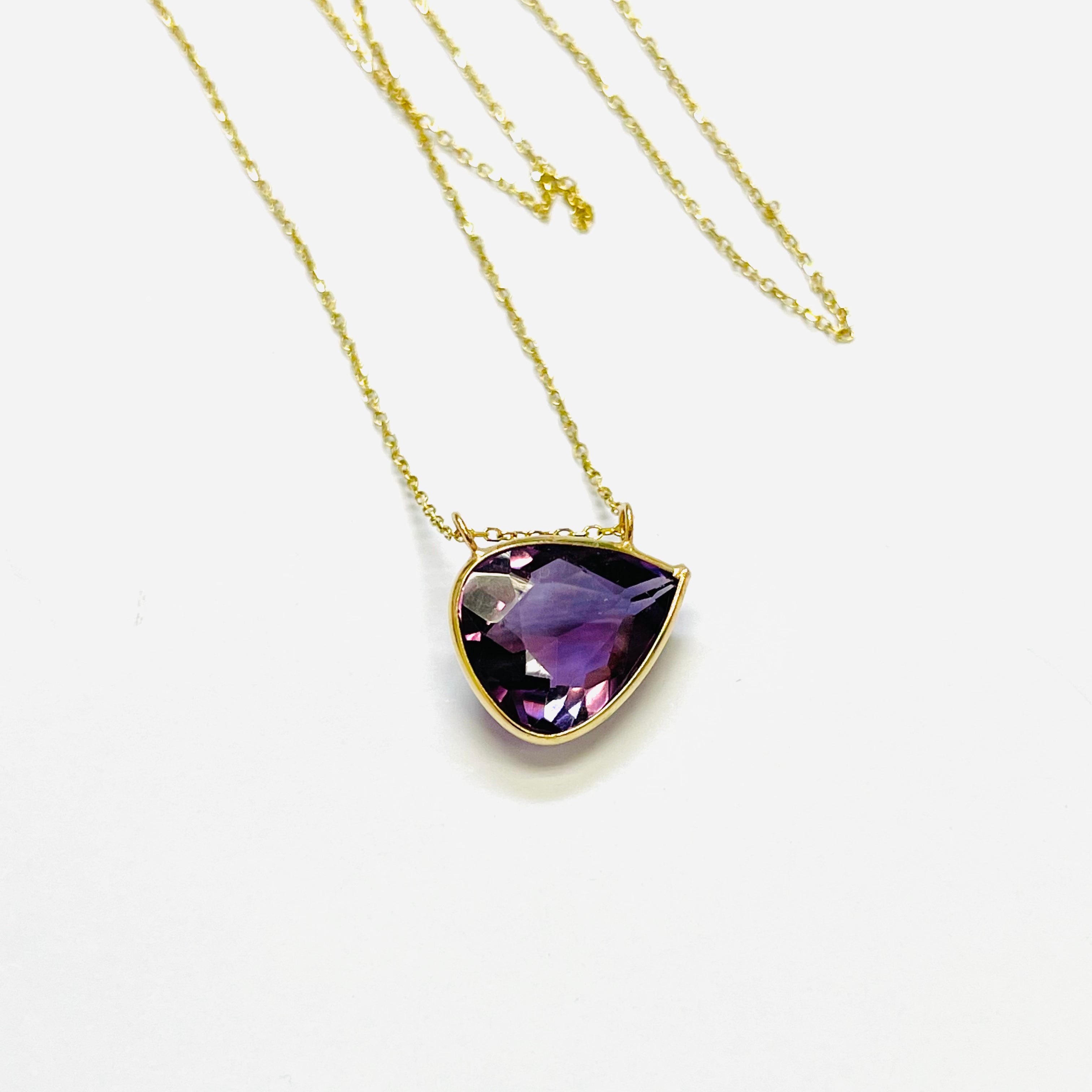 Amethyst Necklace in 14k Yellow Gold