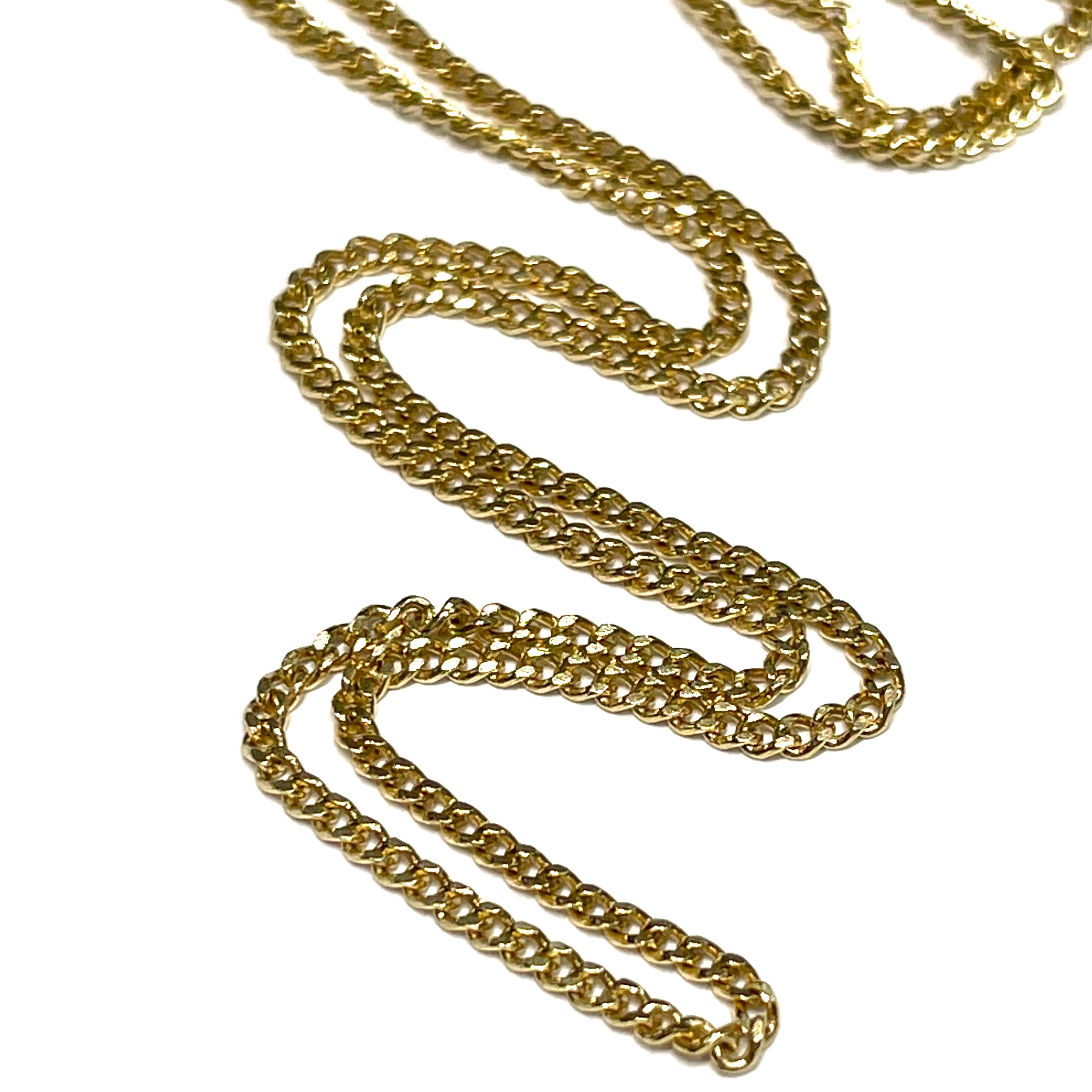 18" 18k Yellow Gold Curb Link Chain