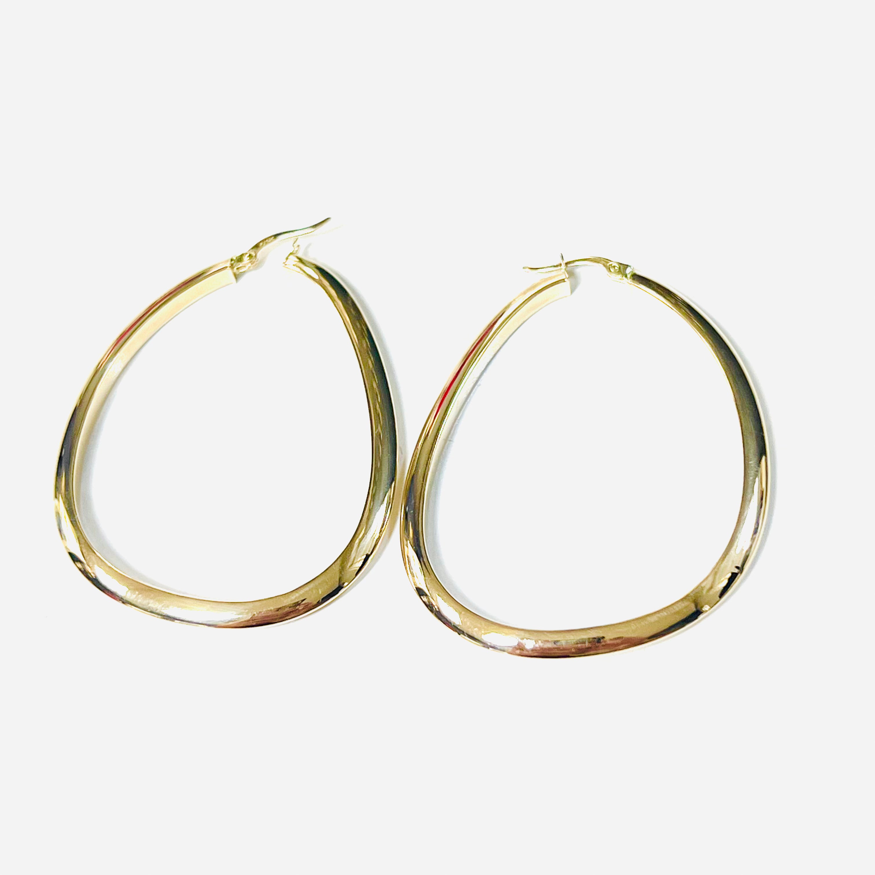 14K Gold Hoops Earrings 2.1”