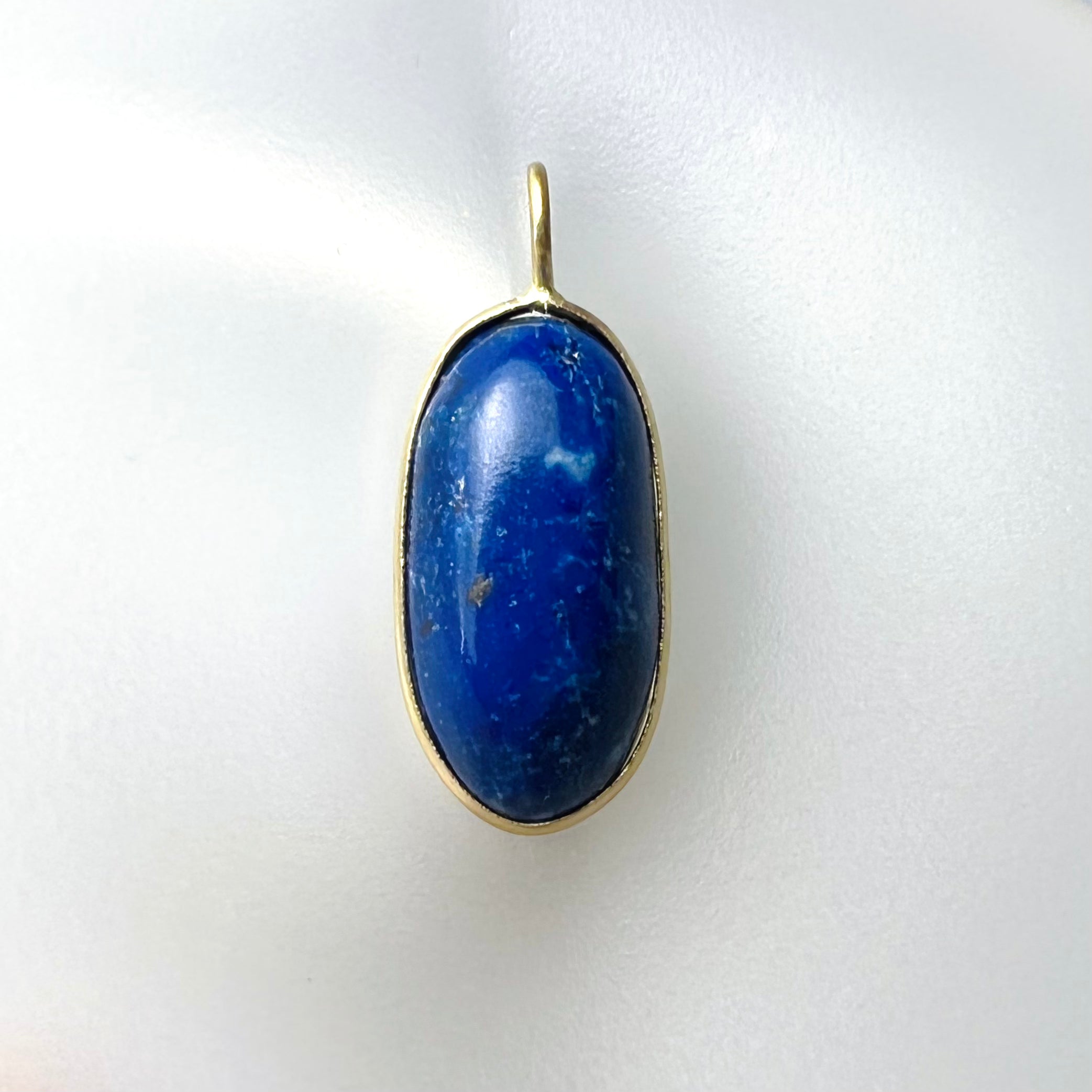 14k Lapis Yellow Gold Pendant Charm 21x9mm