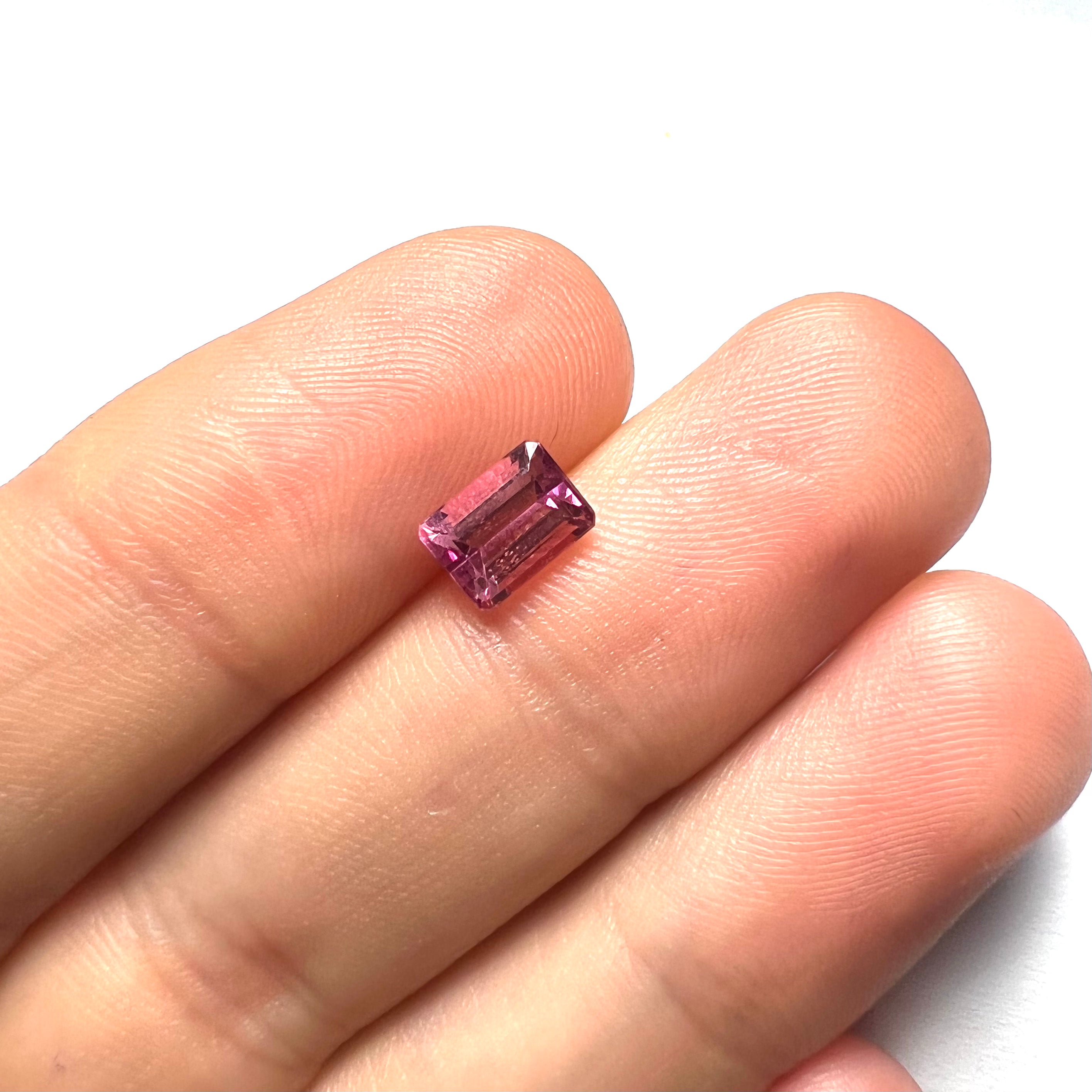 1.08CTW Natural Pink Rectangle Tourmaline 6x5x4mm Earth mined Gemstone