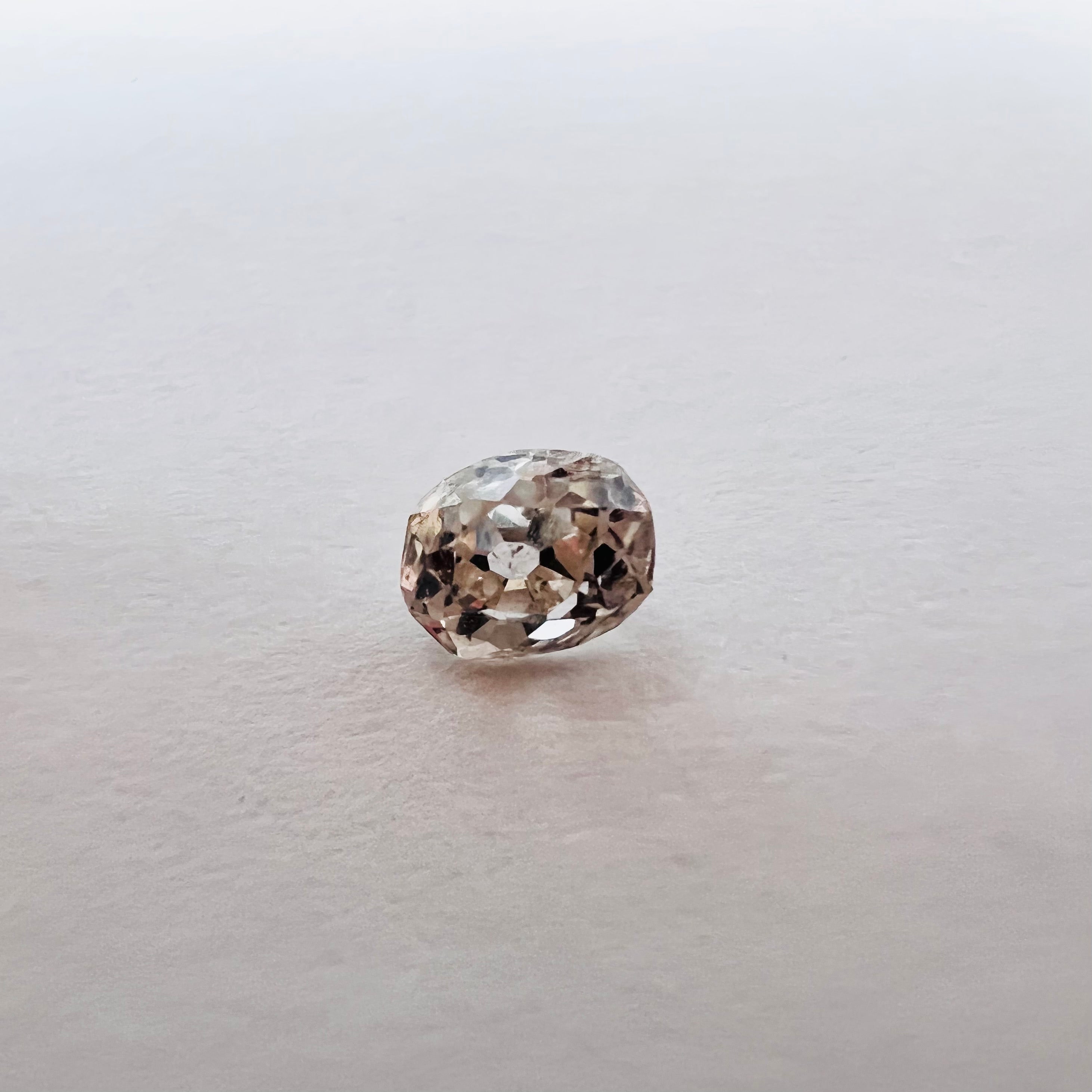 .39CT Old Mine Oval Cut Diamond Champagne I2 3.86x4.80x2.84mm Natural Earth mined