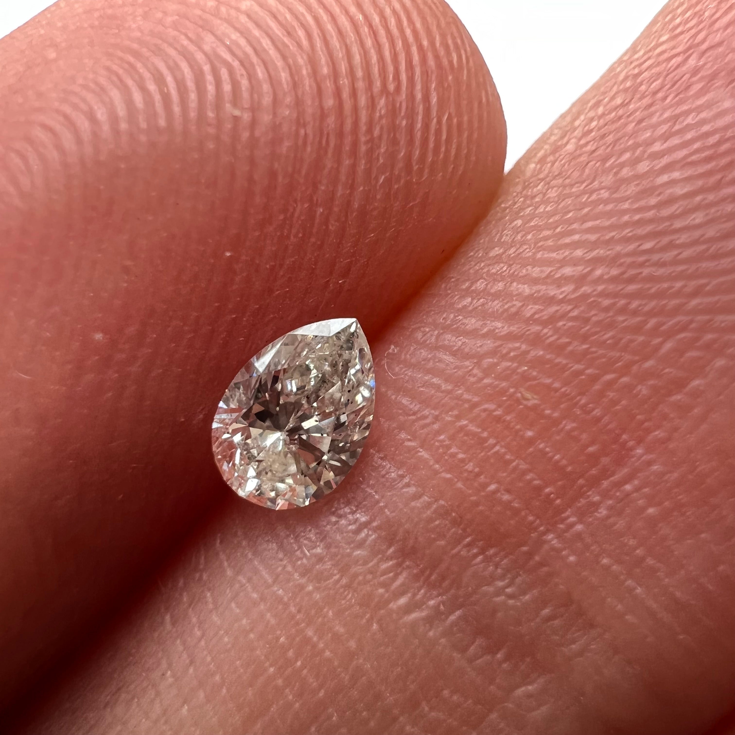 .28CT Pear Shape Cut Diamond K I1 5.07x3.53x2.41mm Natural Earth mined