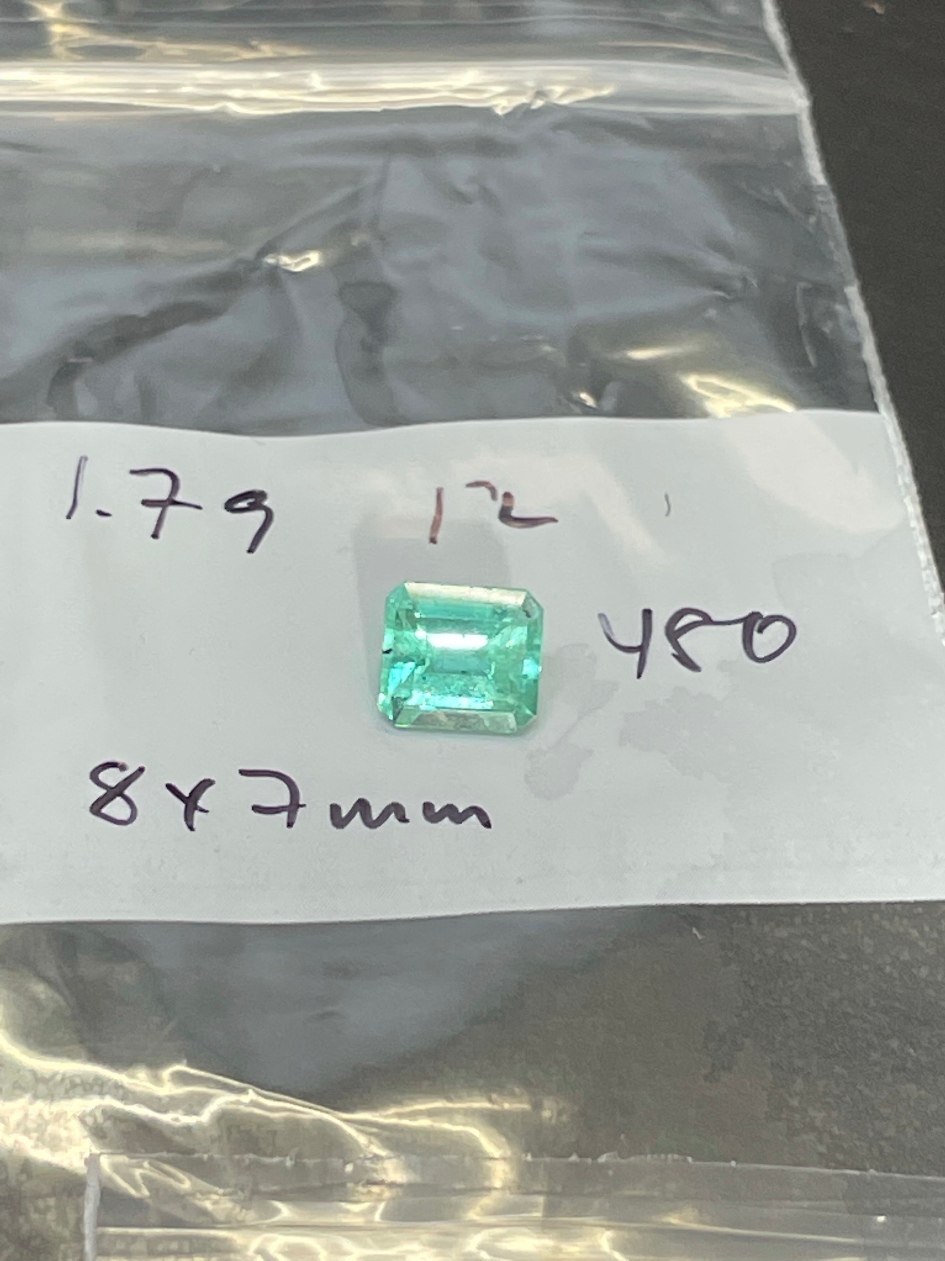 1.79CT Natural Colombian Emerald Loose 8x7mm