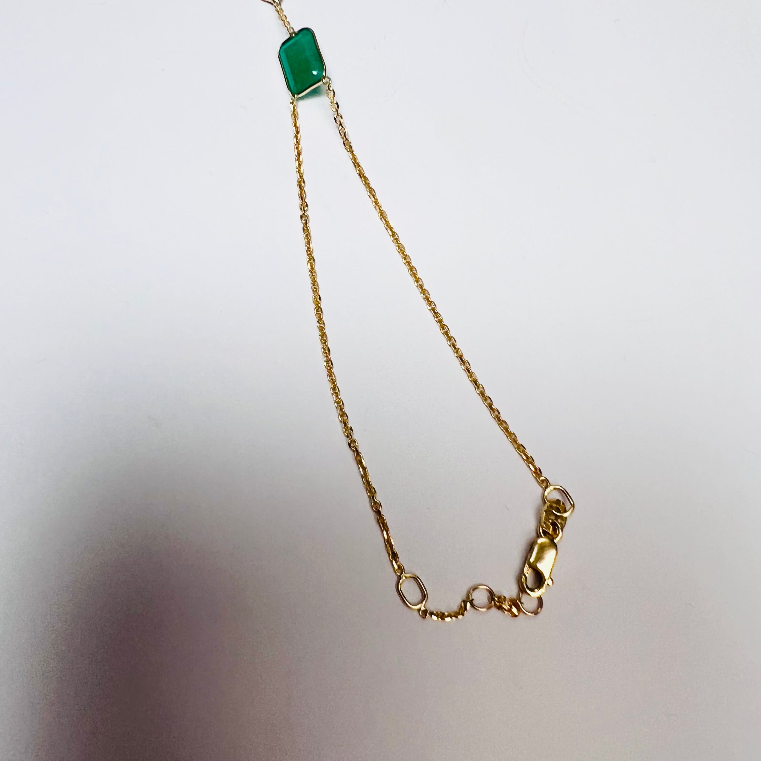 Emerald Ruby Sapphire Handchain Solid 14k Yellow Gold