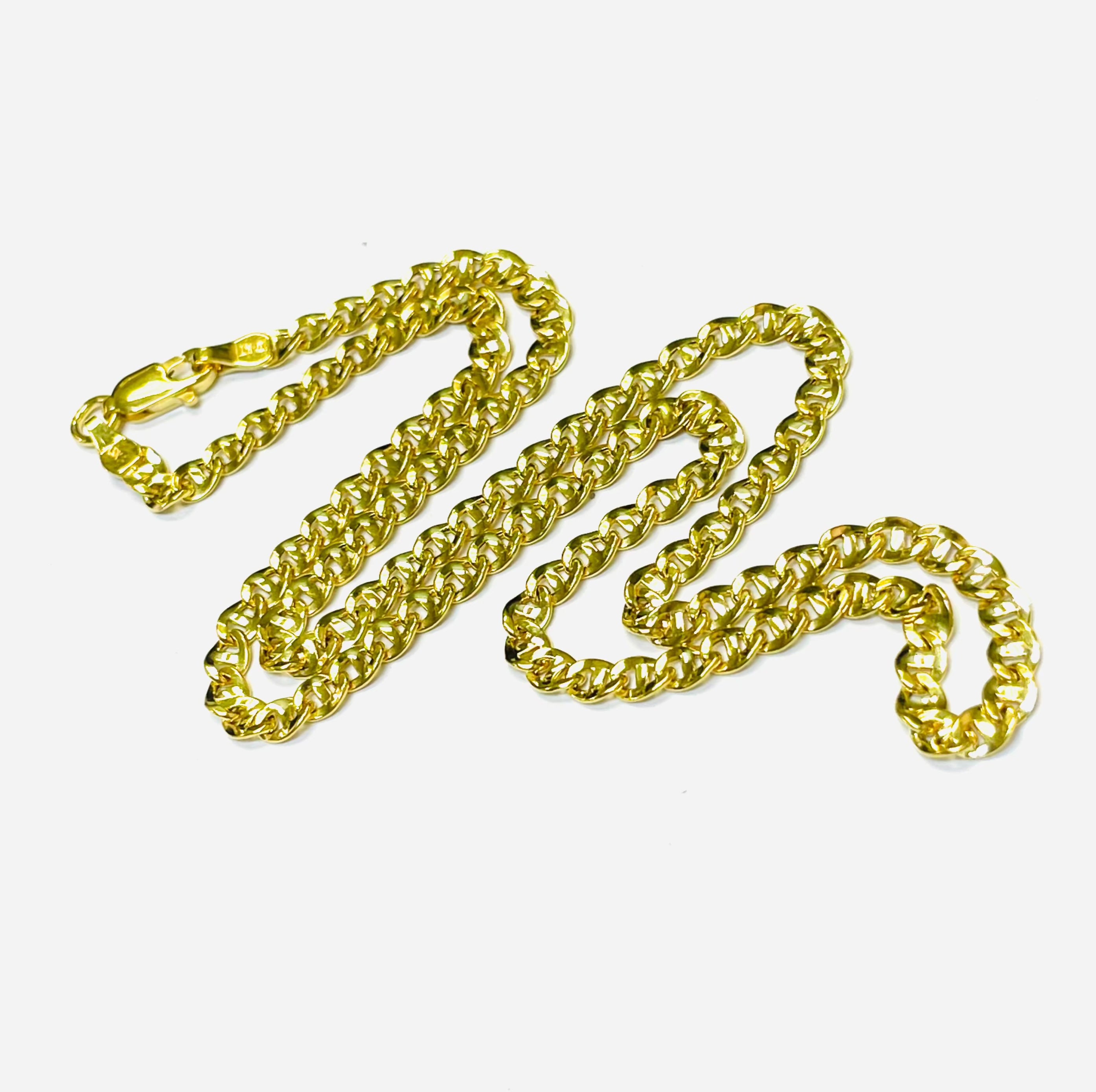 3.5mm 10K Yellow Gold Mariner Link Chain 16” 18” 20” 22”