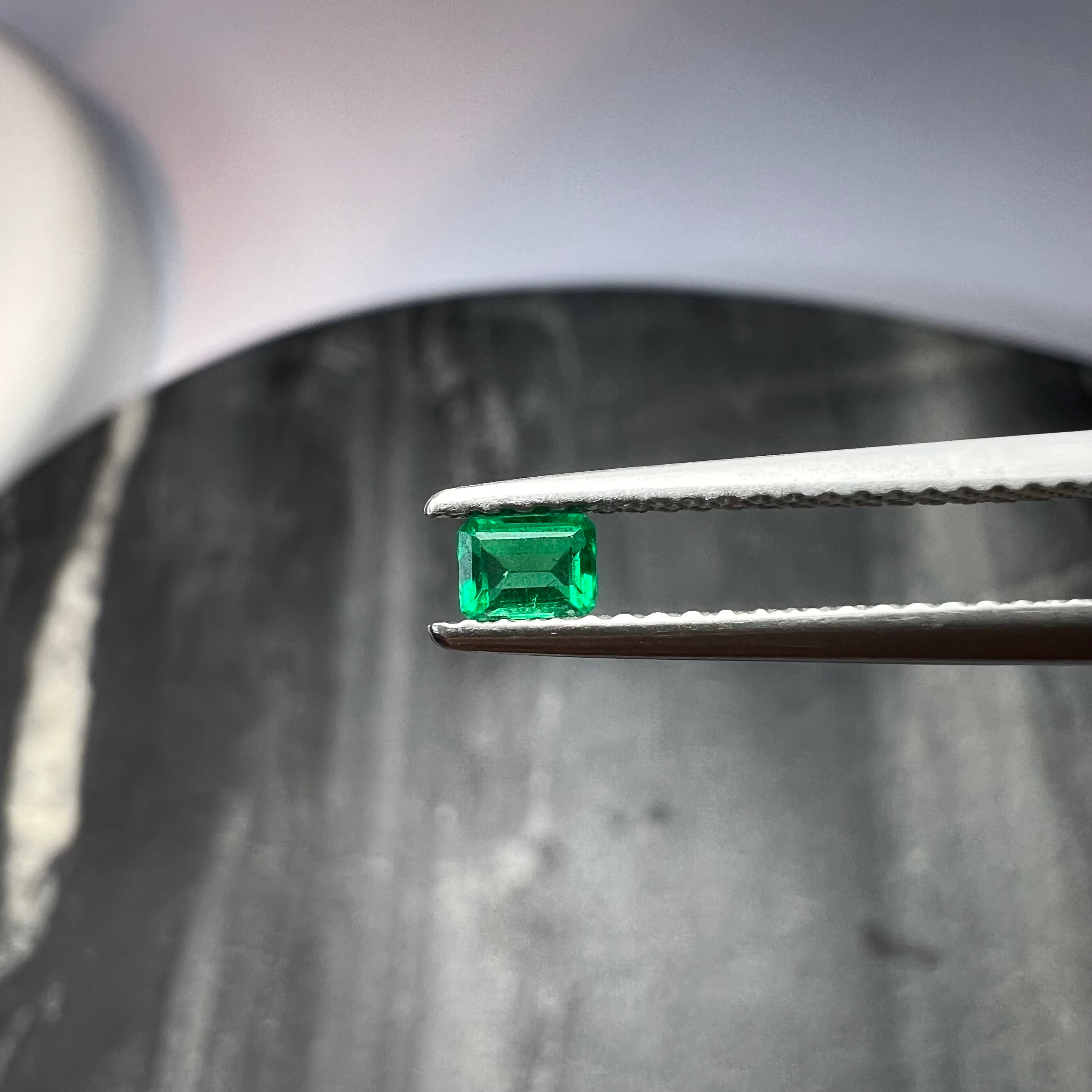 .13CT Loose Colombian Emerald, Emerald Cut 3.56x2.7x1.75mm Earth mined Gemstone