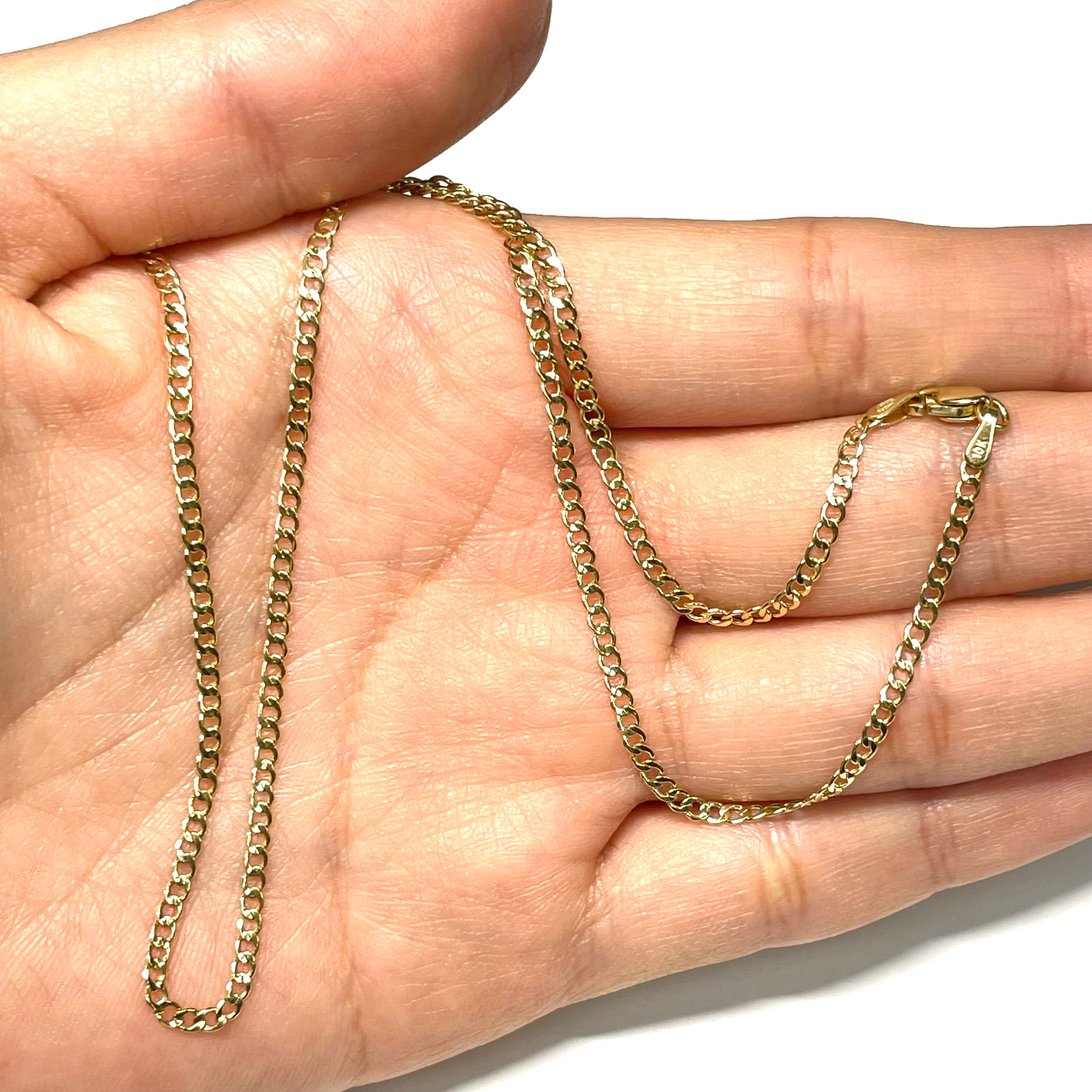 16" 10k Yellow Gold Curb Chain