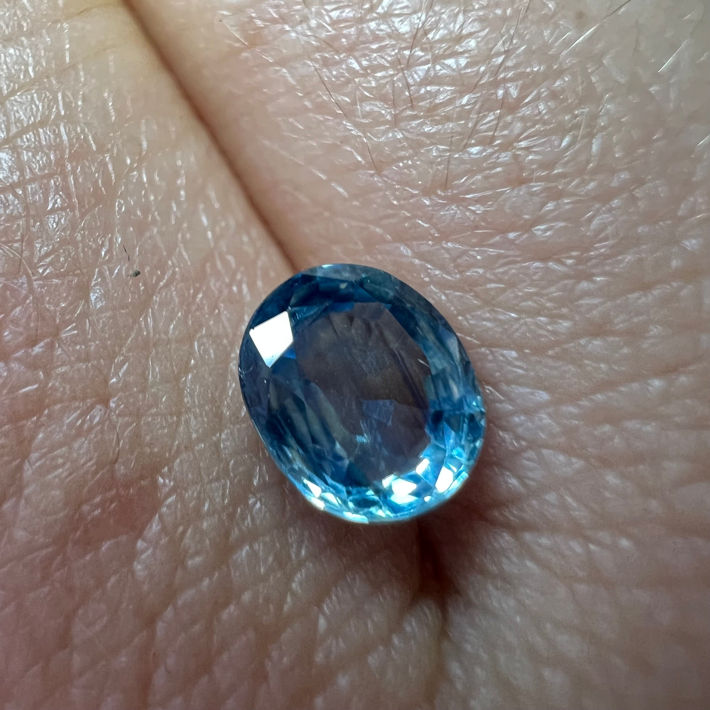 1.41CTW Loose Natural Oval Sapphire 6.86x6.04x3.12mm Earth mined Gemstone