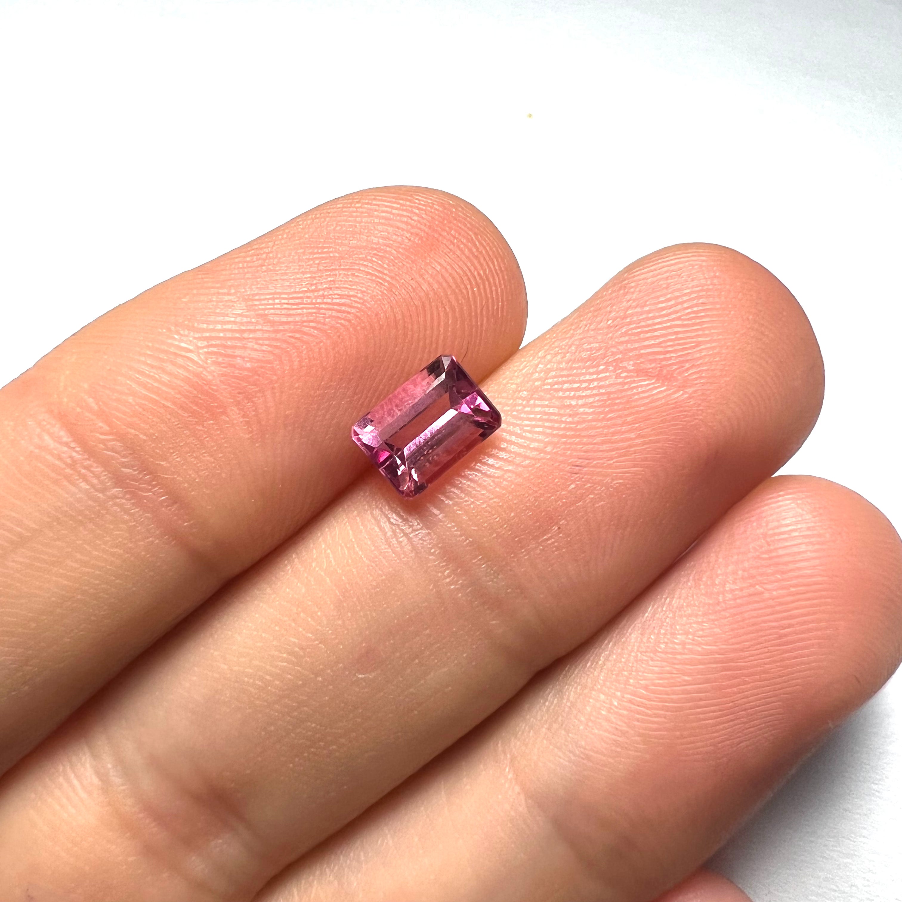1.08CTW Natural Pink Rectangle Tourmaline 6x5x4mm Earth mined Gemstone