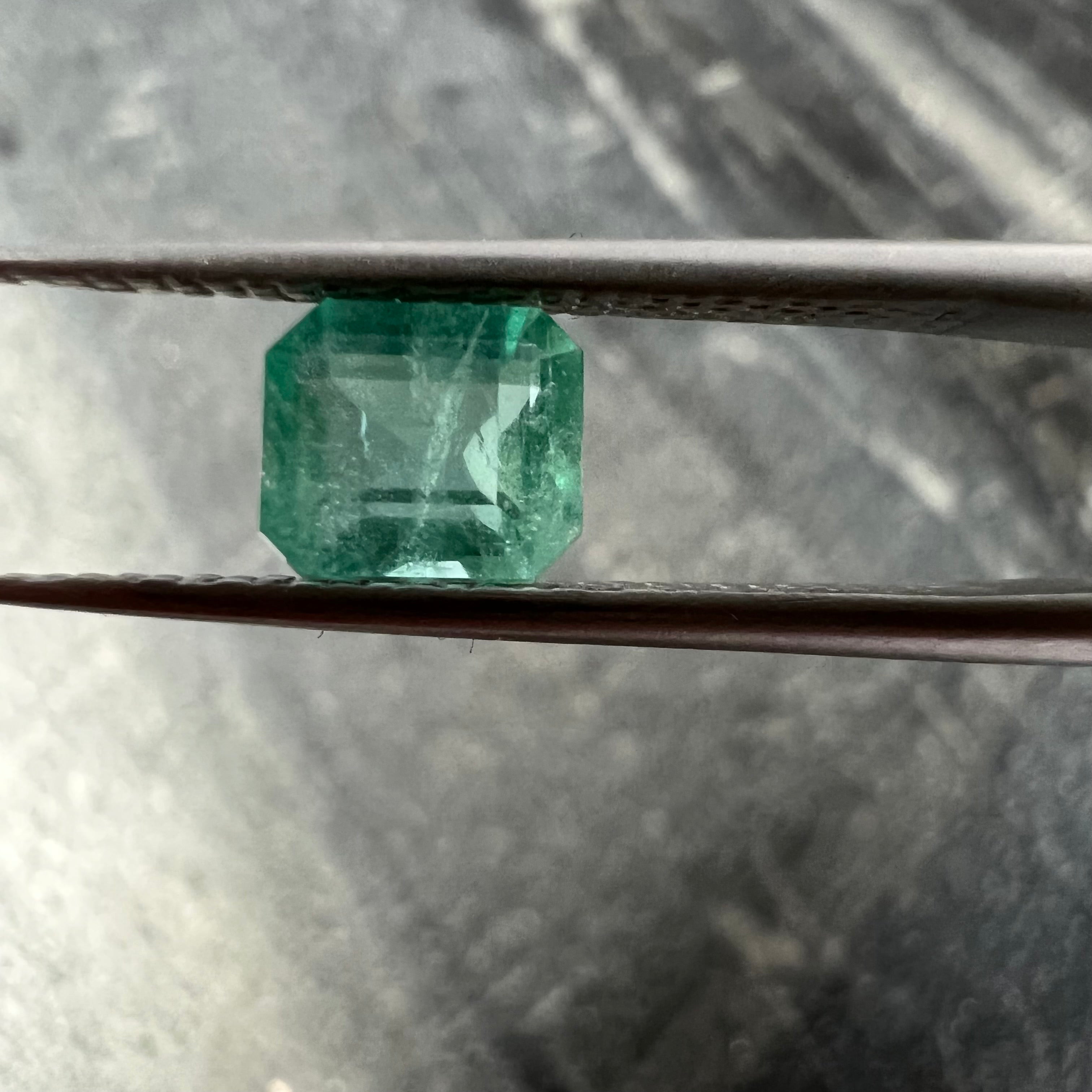 .77CT Loose Natural Colombian Emerald Radiant Cut 5.97x5.22x3.42mm Earth mined Gemstone