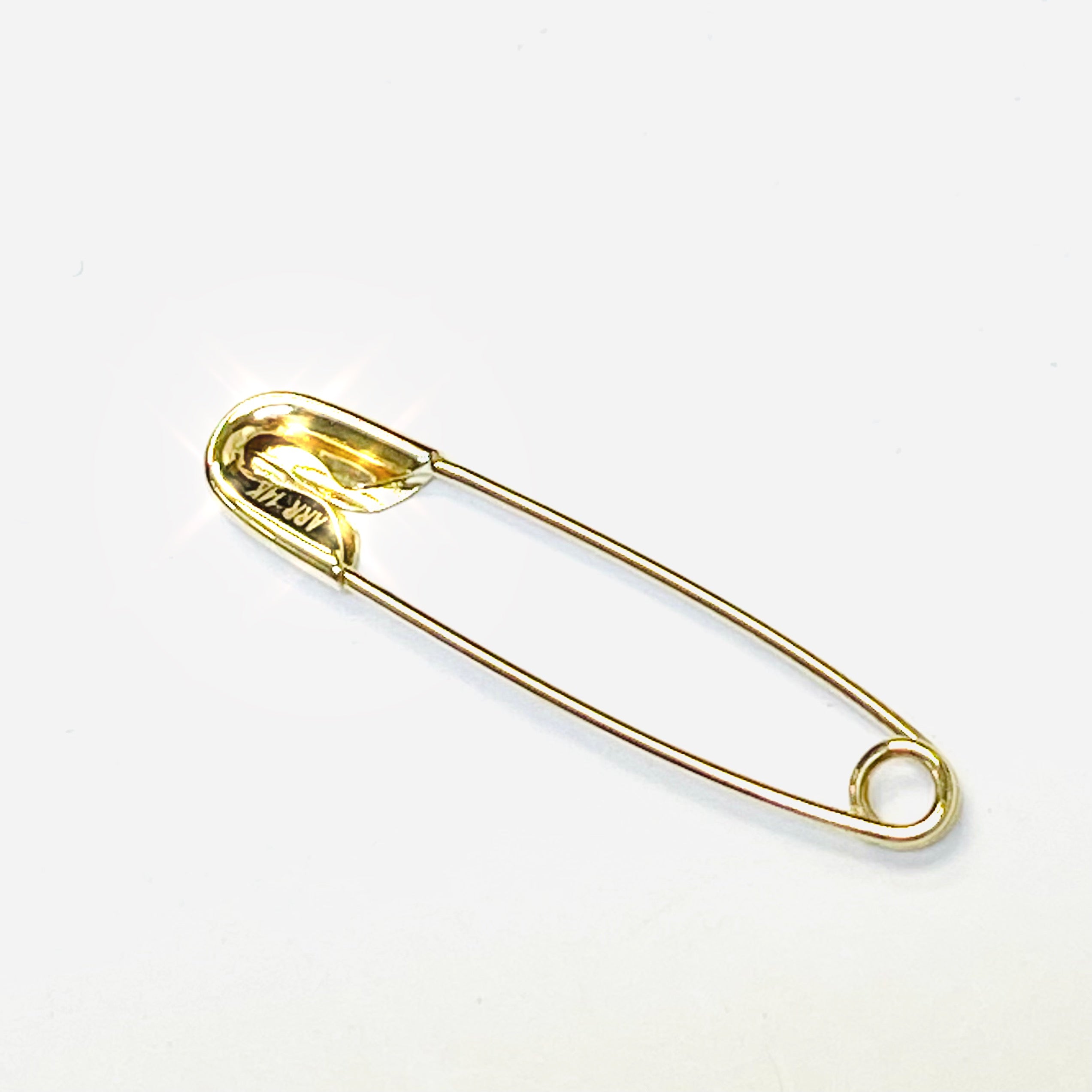 14K Yellow Gold 1.1” 28mm Safety Pin