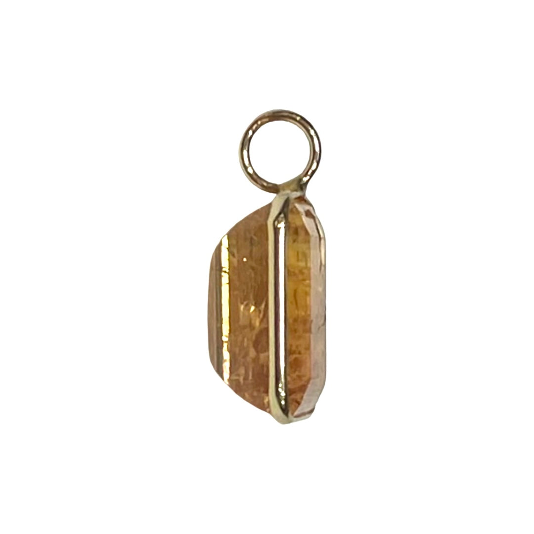 Natural Imperial Topaz 14K Yellow Gold Pendant Charm 16.5x9.5mm