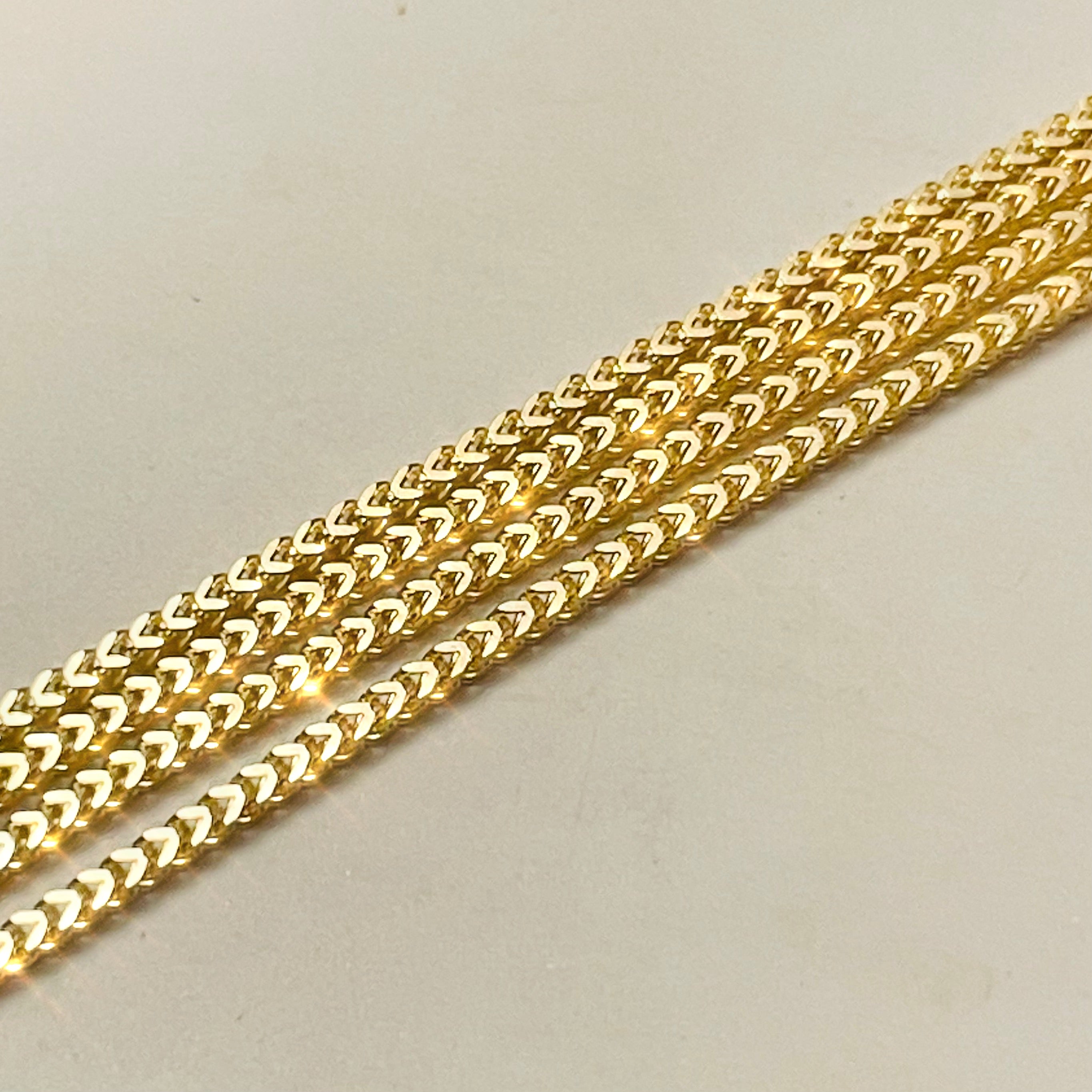 18” 1mm 18K Yellow Gold Silky Franco Chain Necklace