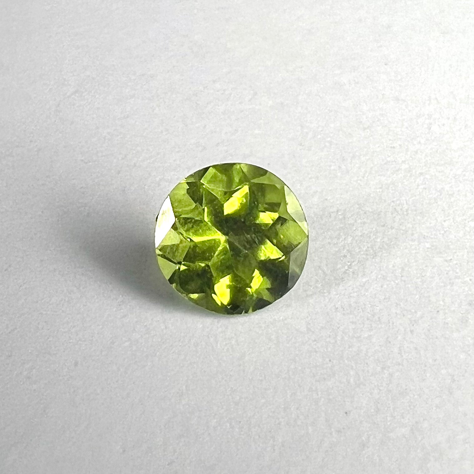 1.34CTW Loose Natural Round Peridot 6.80x4.36mm Earth mined Gemstone