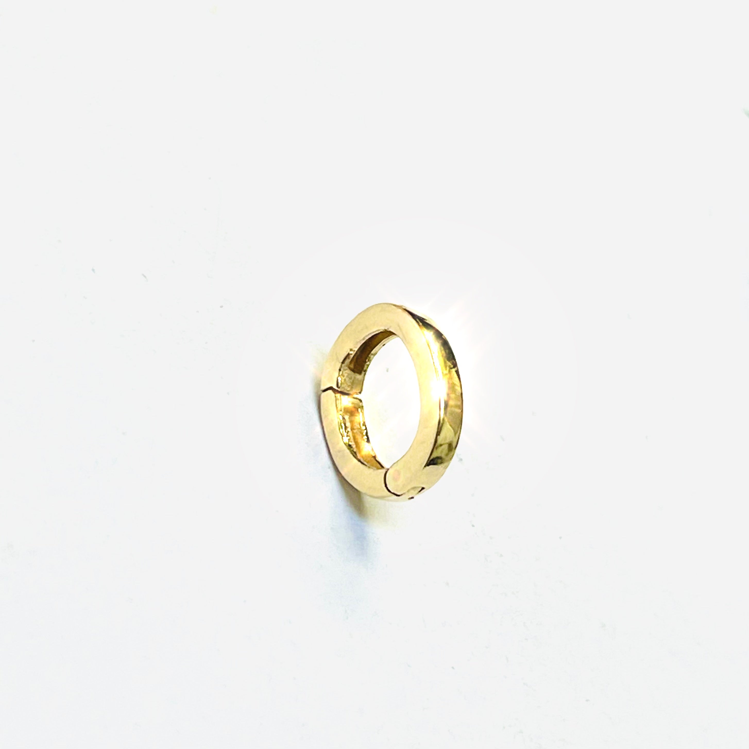 Solid 14K Gold Oval Carabiner Charm Connector 9x8mm